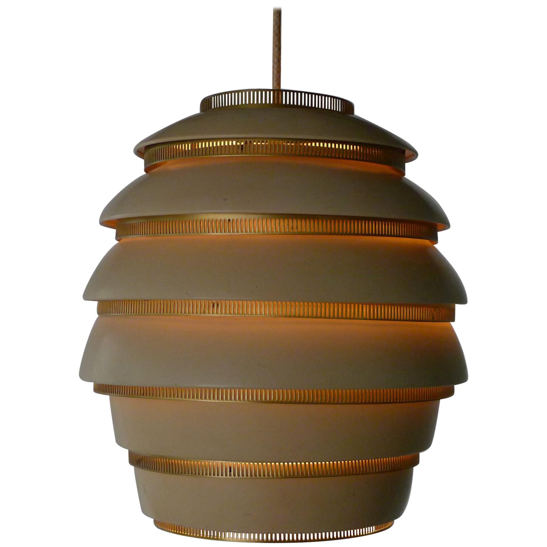 Alvar Aalto First Production Large Beehive Light , Stamped by Maker, 1950s