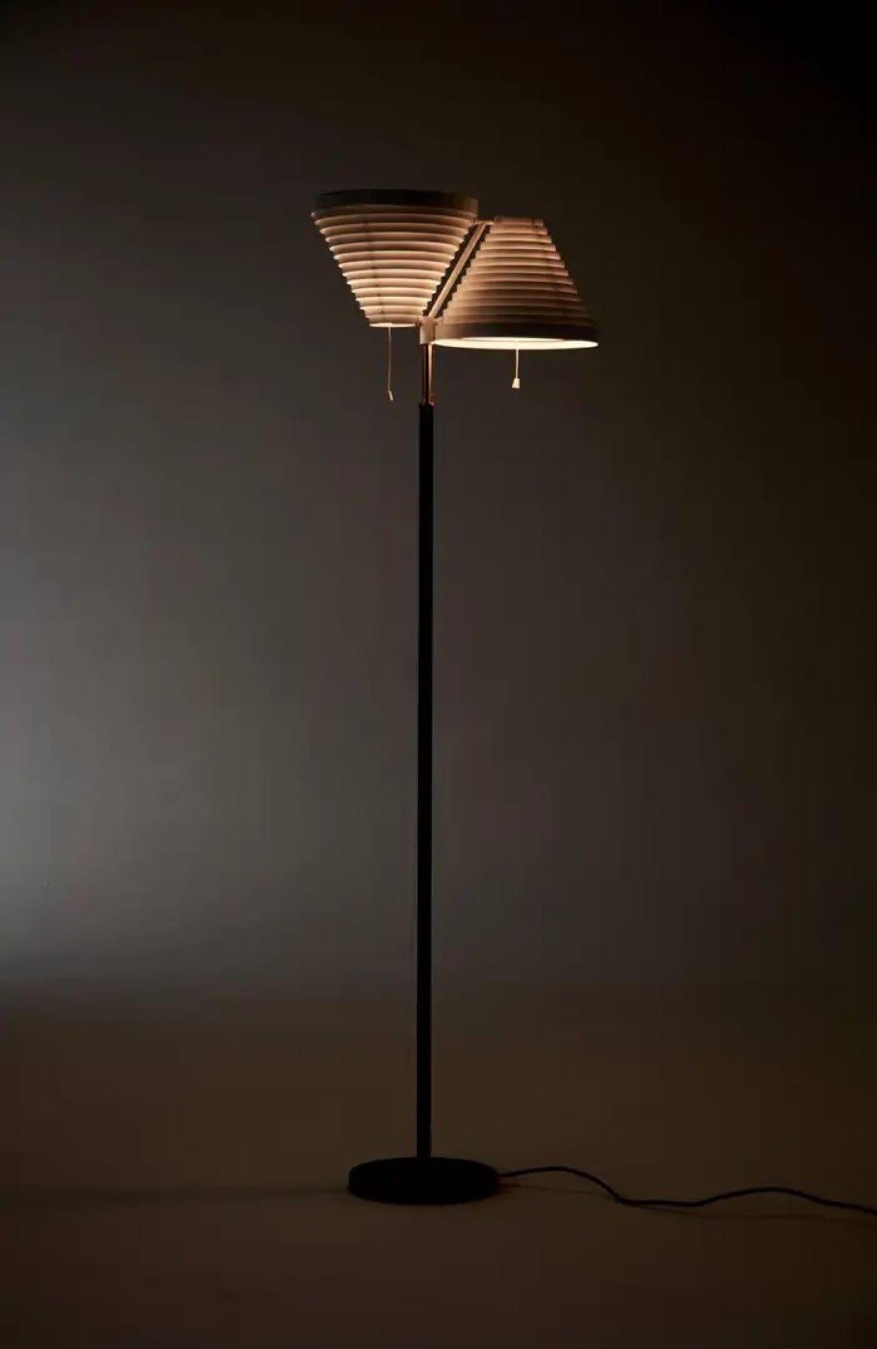 Scandinavian Modern Alvar Aalto floor lamp A 810 by Valaisinpaja Oy Finland For Sale