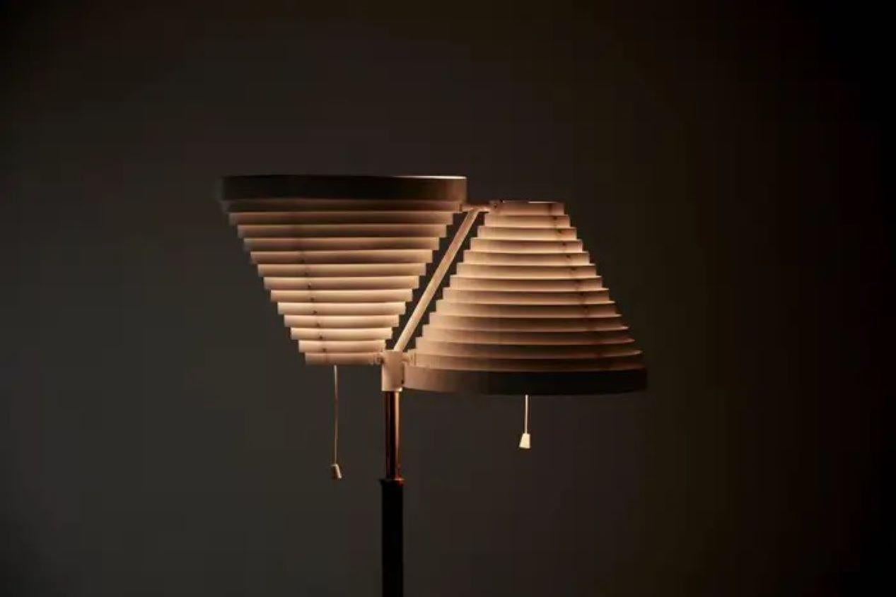 Lacquered Alvar Aalto floor lamp A 810 by Valaisinpaja Oy Finland For Sale
