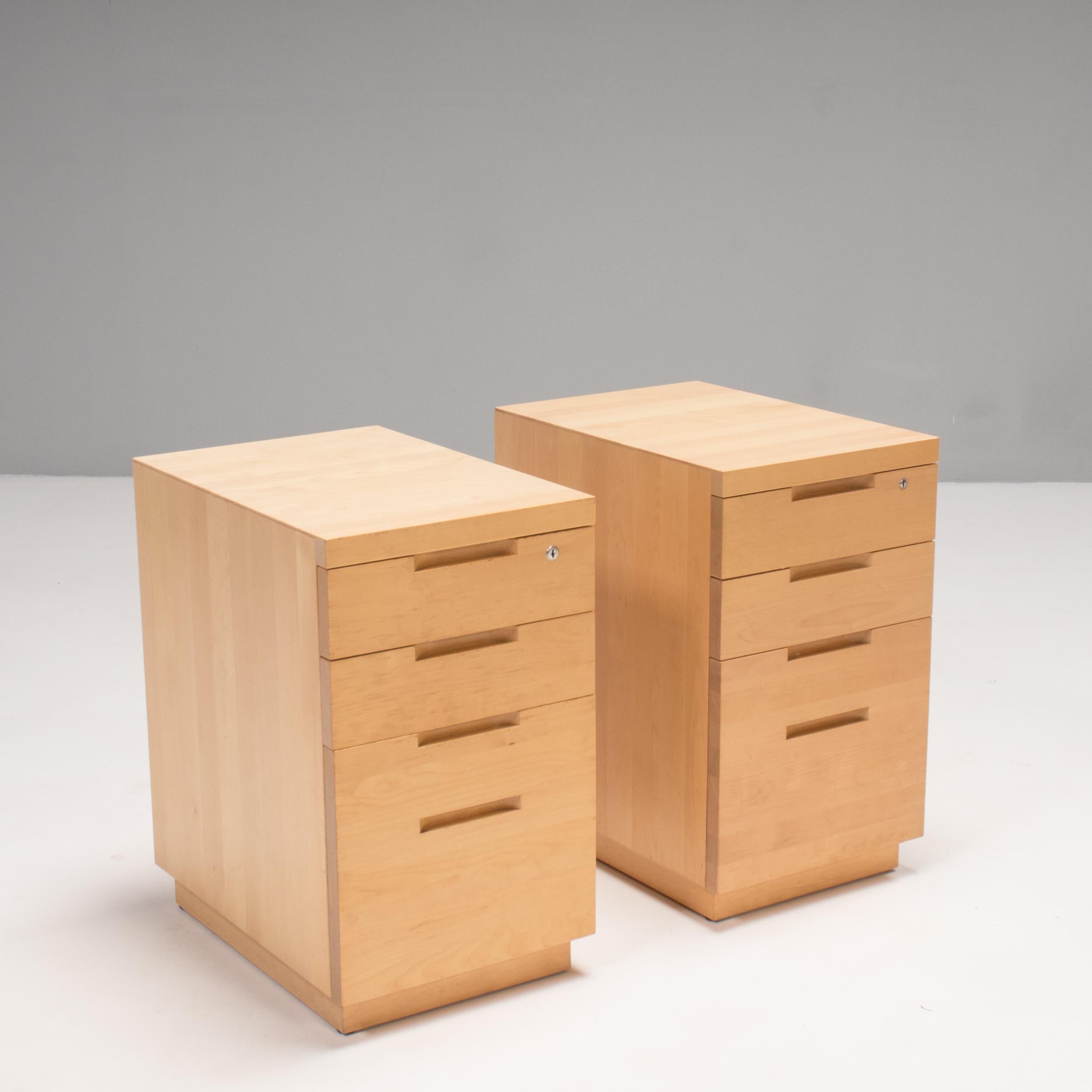 Originally designed by Alvar Aalto in the 1940s, Artek continued to produce the drawer cabinet for decades afterwards.

Constructed from birch wood, the cabinets feature four drawers with integrated pulls. The top drawer has a lock, while the