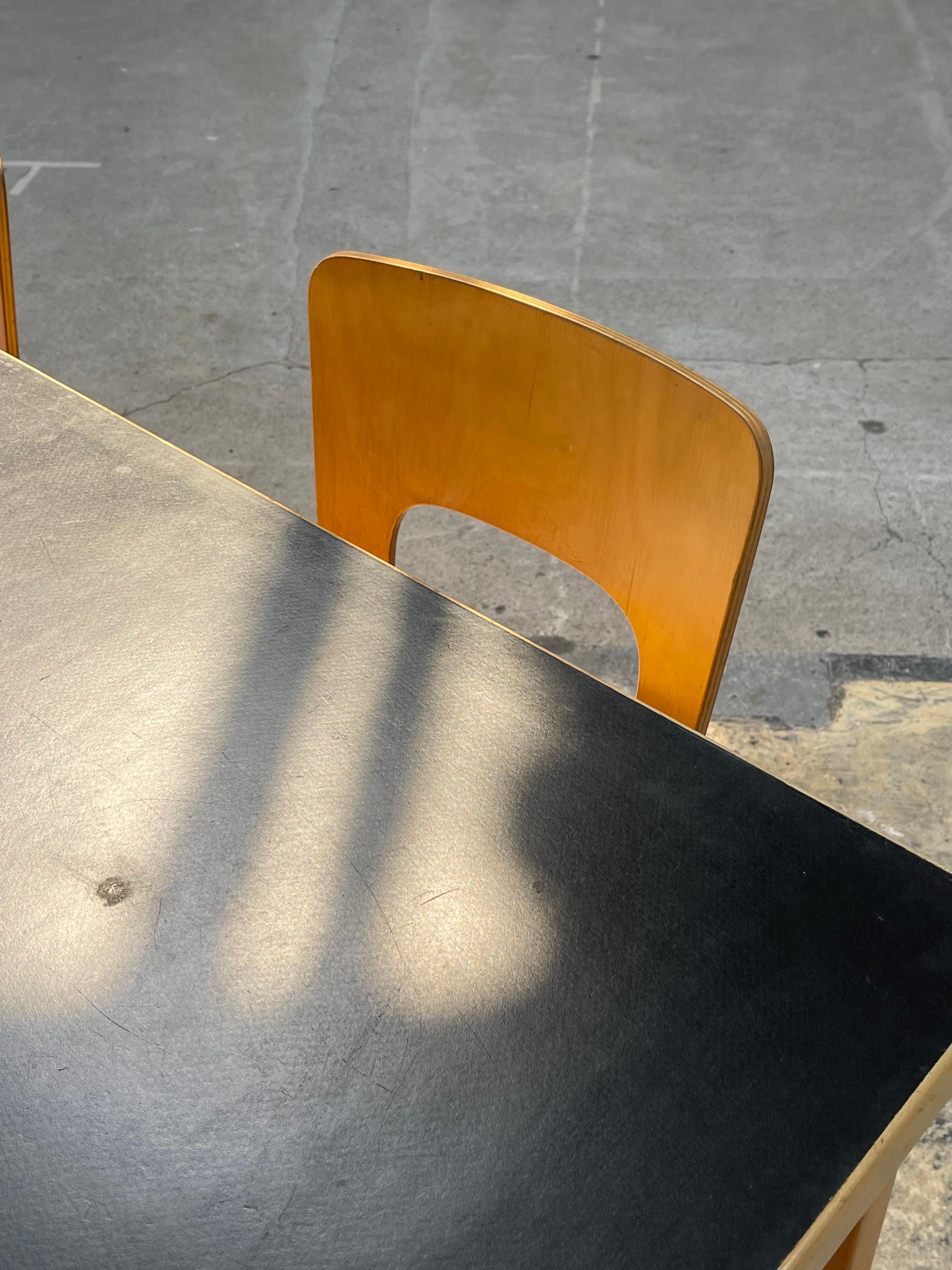 Mid-20th Century Alvar Aalto For Artek Dining Table + Chairs