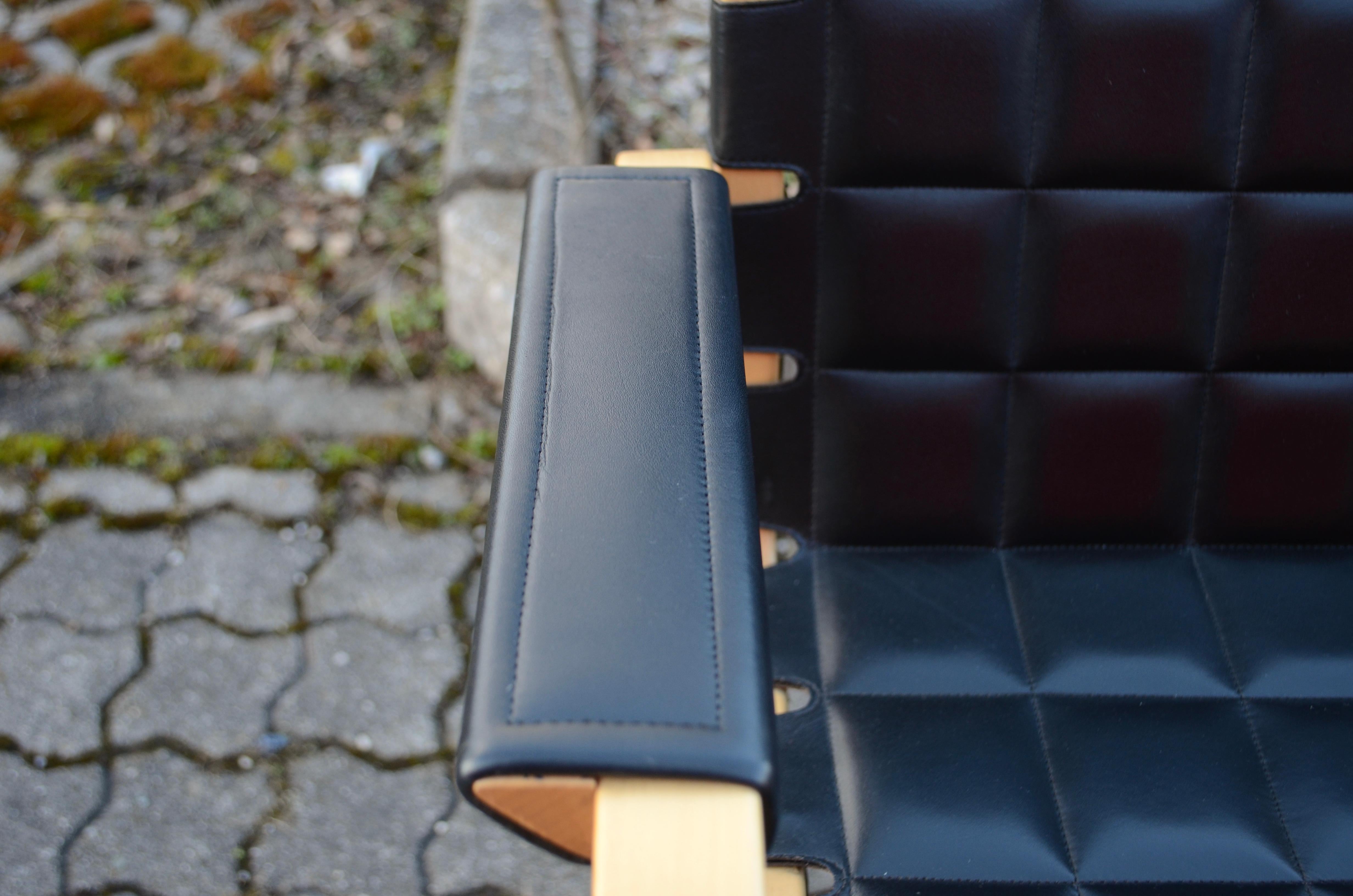 Alvar Aalto für Artek Modell 45 Sesselstuhl aus schwarzem Leder 1 von 4 im Angebot 7