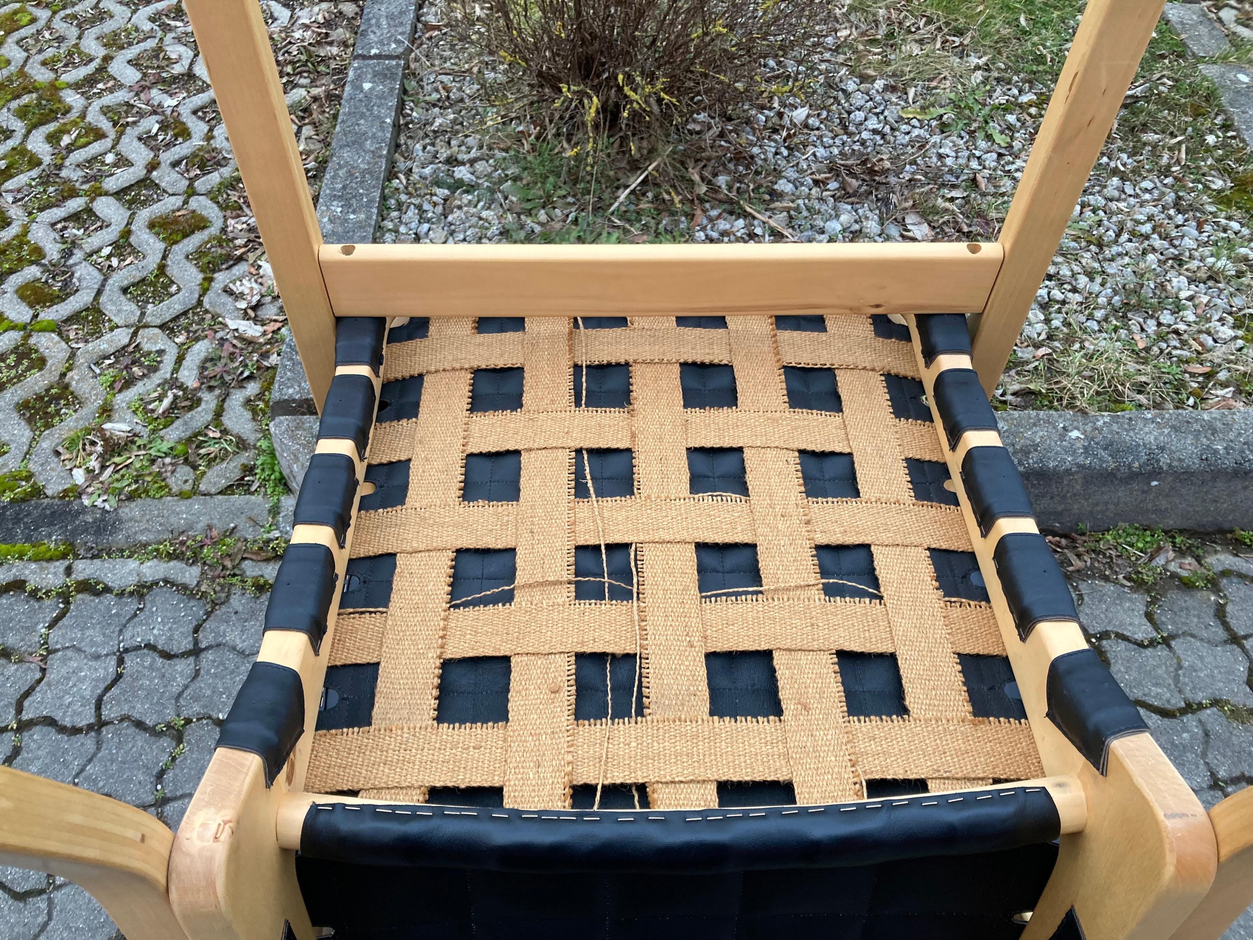 Alvar Aalto für Artek Modell 45 Sessel Stuhl Schwarz Leder 1 von 6 im Angebot 11