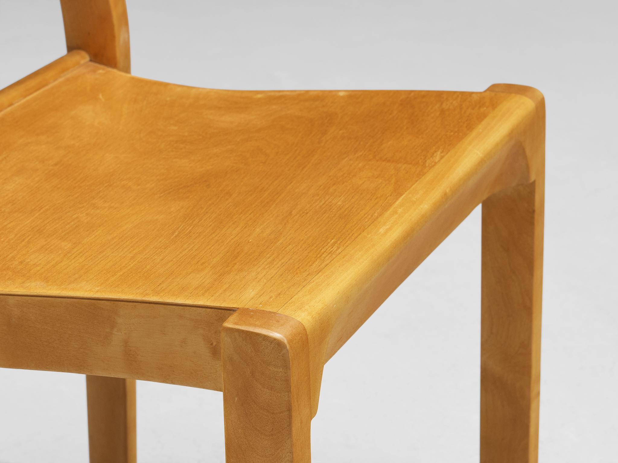 Alvar Aalto for Artek Stackable '11' Chairs in Birch Plywood  For Sale 1