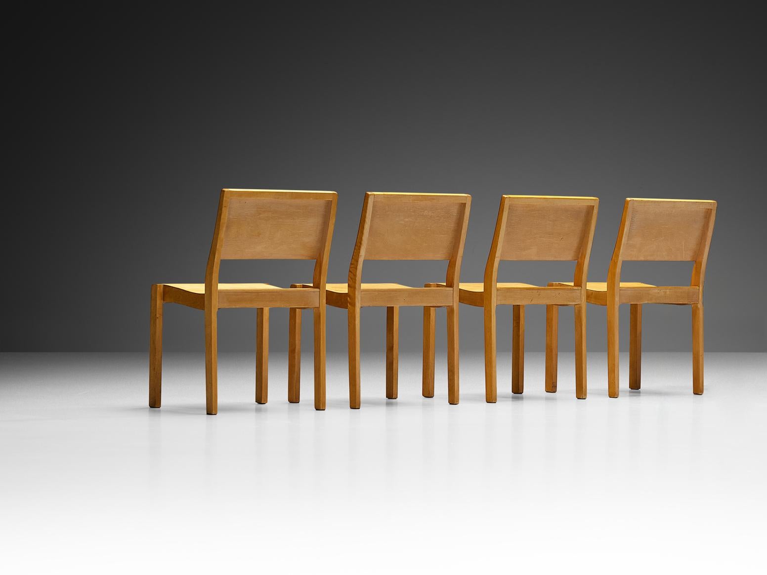 Alvar Aalto for Artek Stackable '11' Chairs in Birch Plywood  For Sale 2