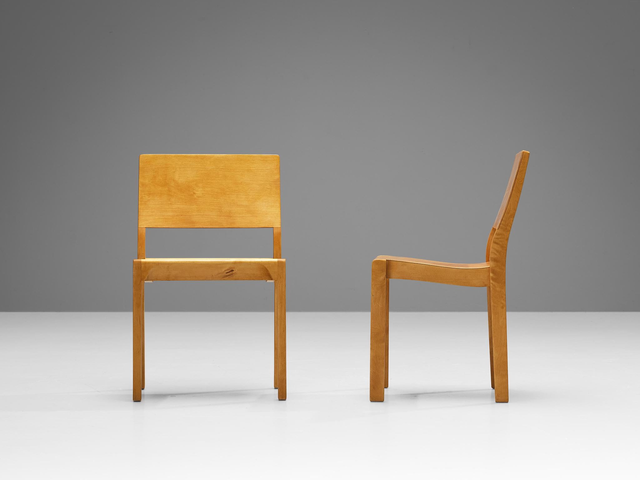 Alvar Aalto for Artek Stackable '11' Chairs in Birch Plywood For Sale 2