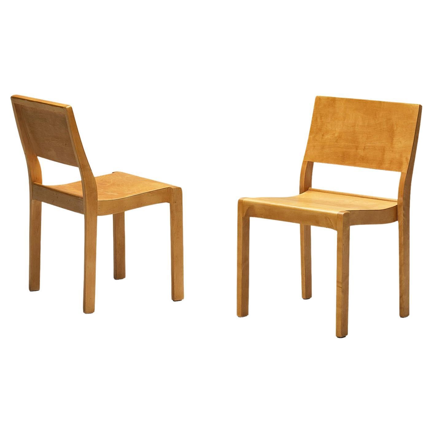 Alvar Aalto for Artek Stackable '11' Chairs in Birch Plywood For Sale