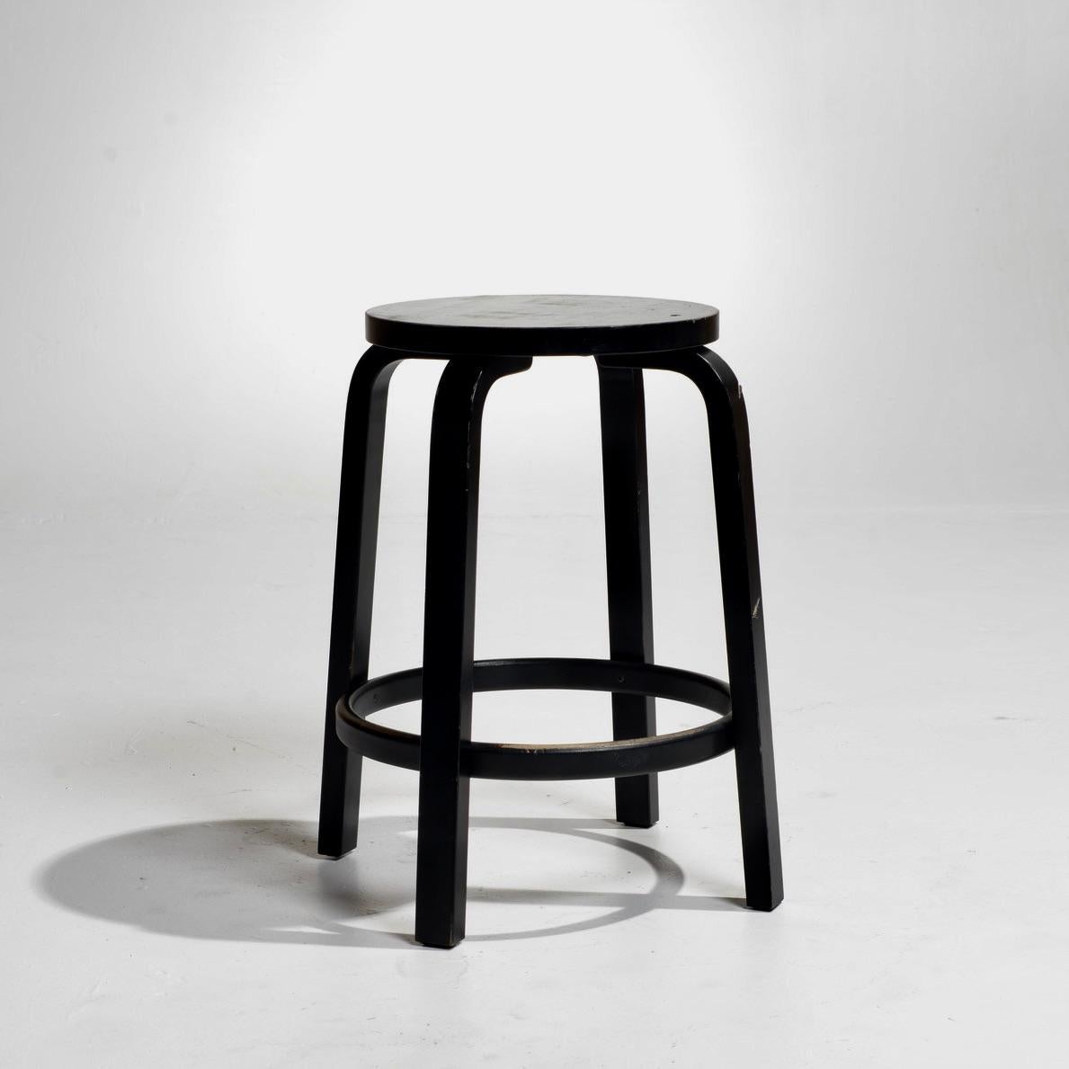 Mid-Century Modern Alvar Aalto for Finmar Artek Stool For Sale