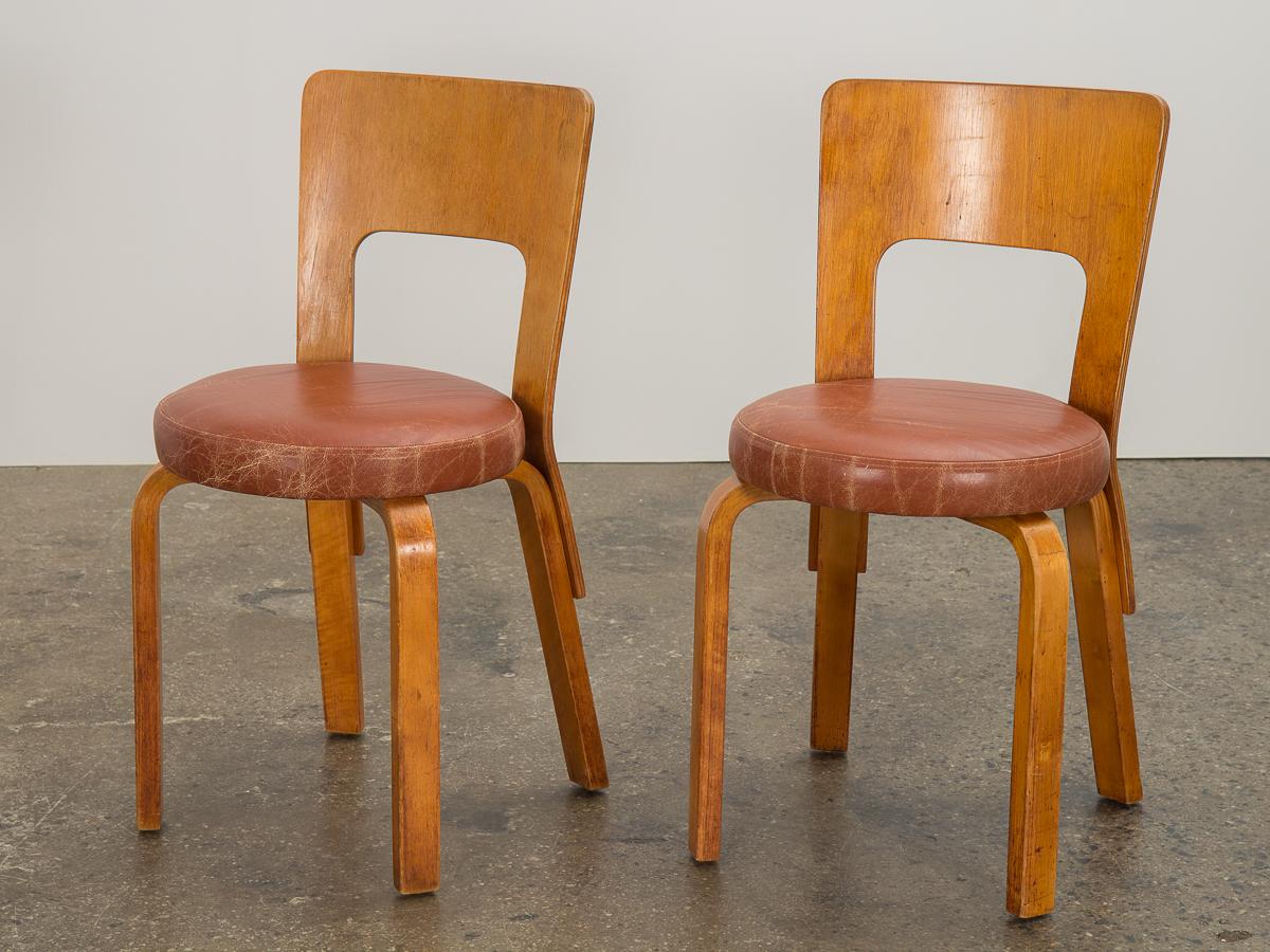 Mid-Century Modern Alvar Aalto for Finmar Model 66 Chairs