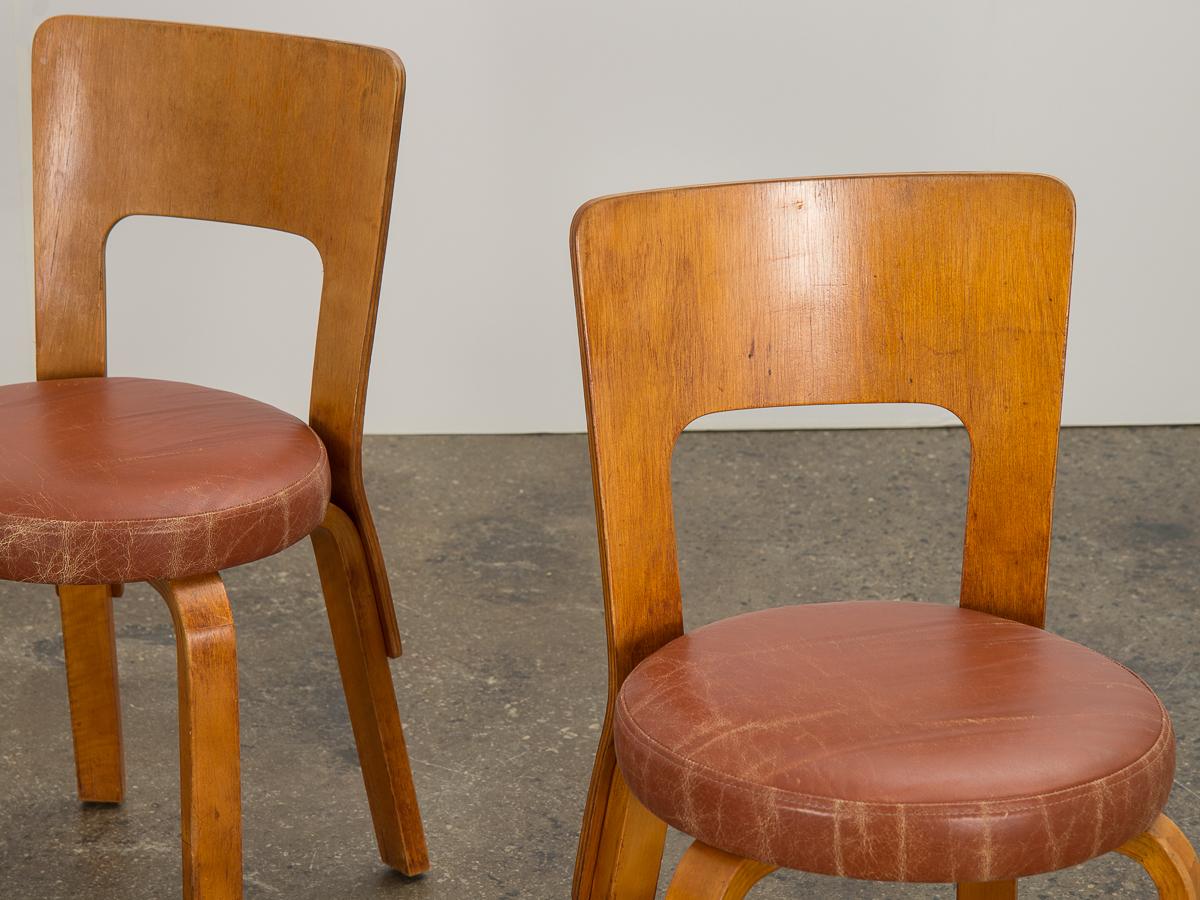 Lacquered Alvar Aalto for Finmar Model 66 Chairs