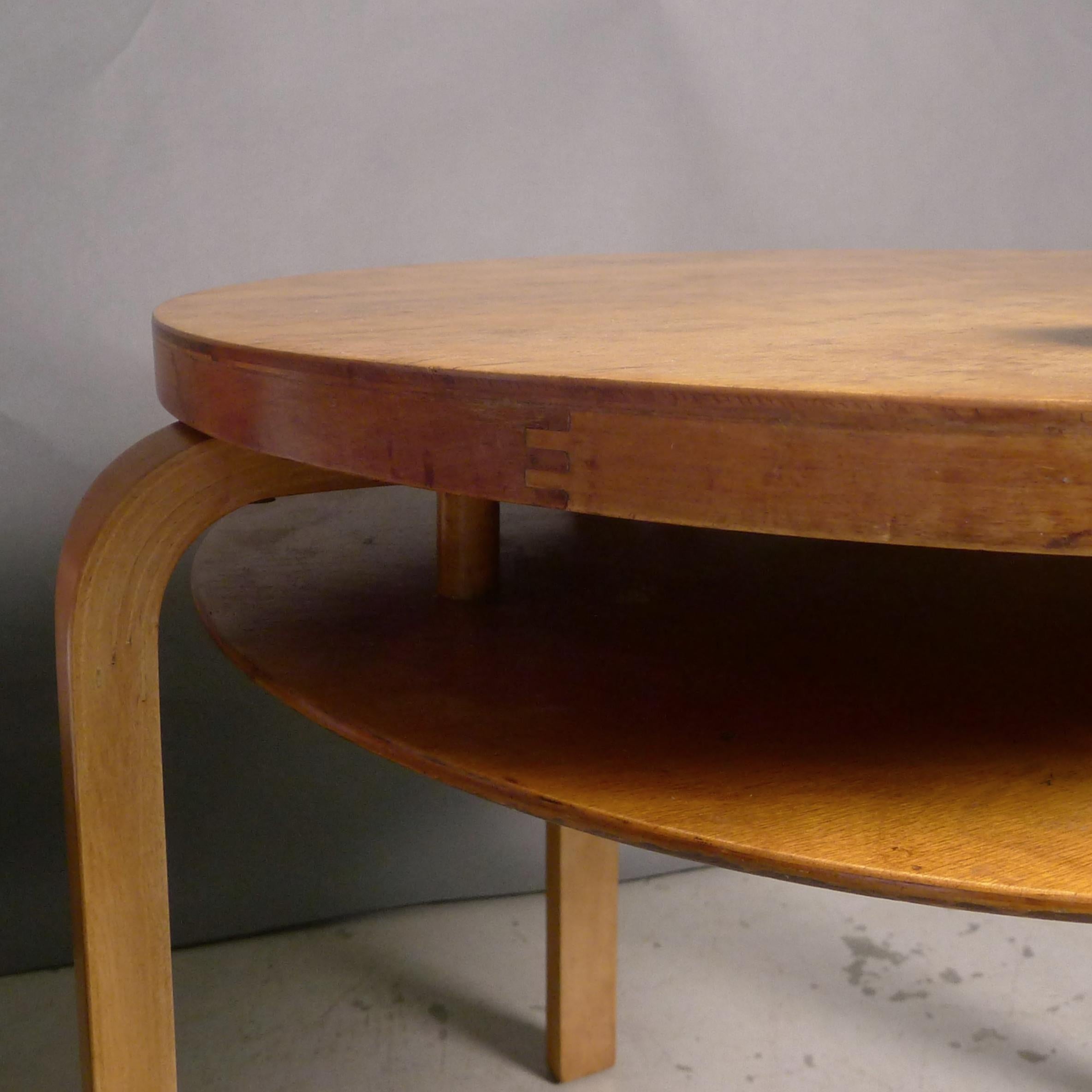 Alvar Aalto for Finmar, Model A71 Side Table, 1930s, Karelian birch, Finmar 8