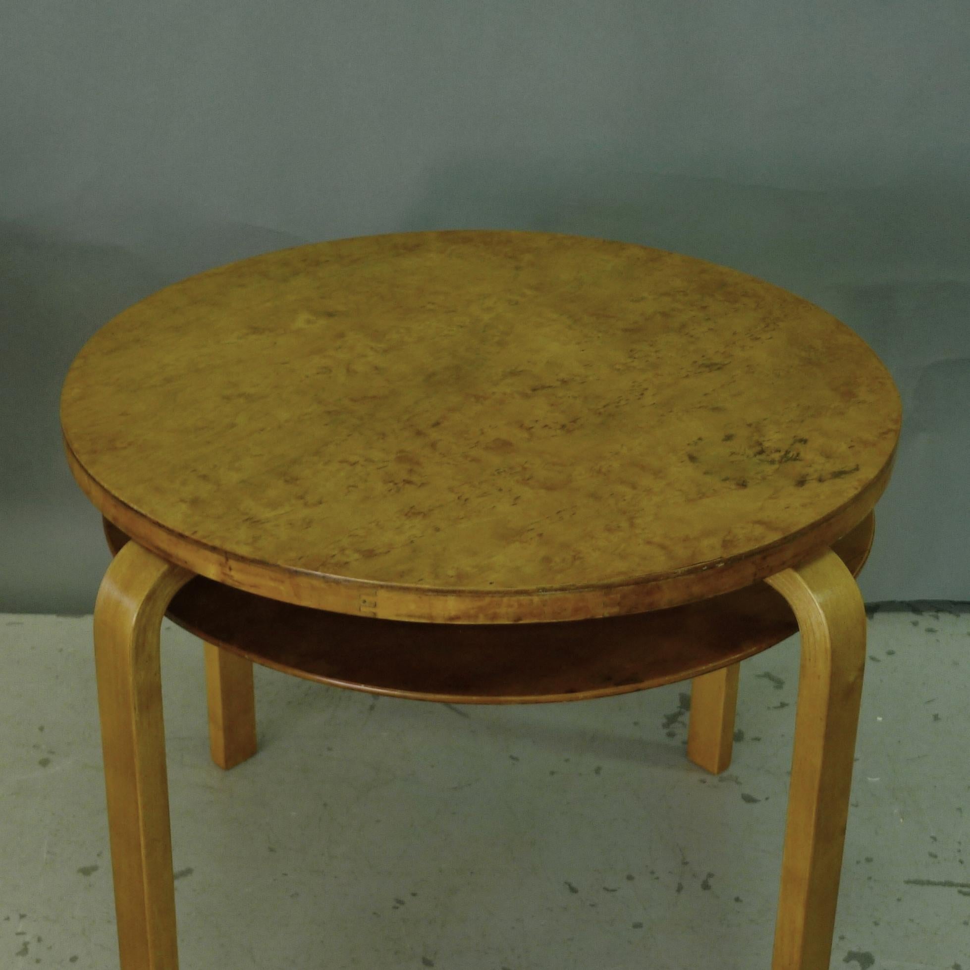 Alvar Aalto for Finmar, Model A71 Side Table, 1930s, Karelian birch, Finmar 2