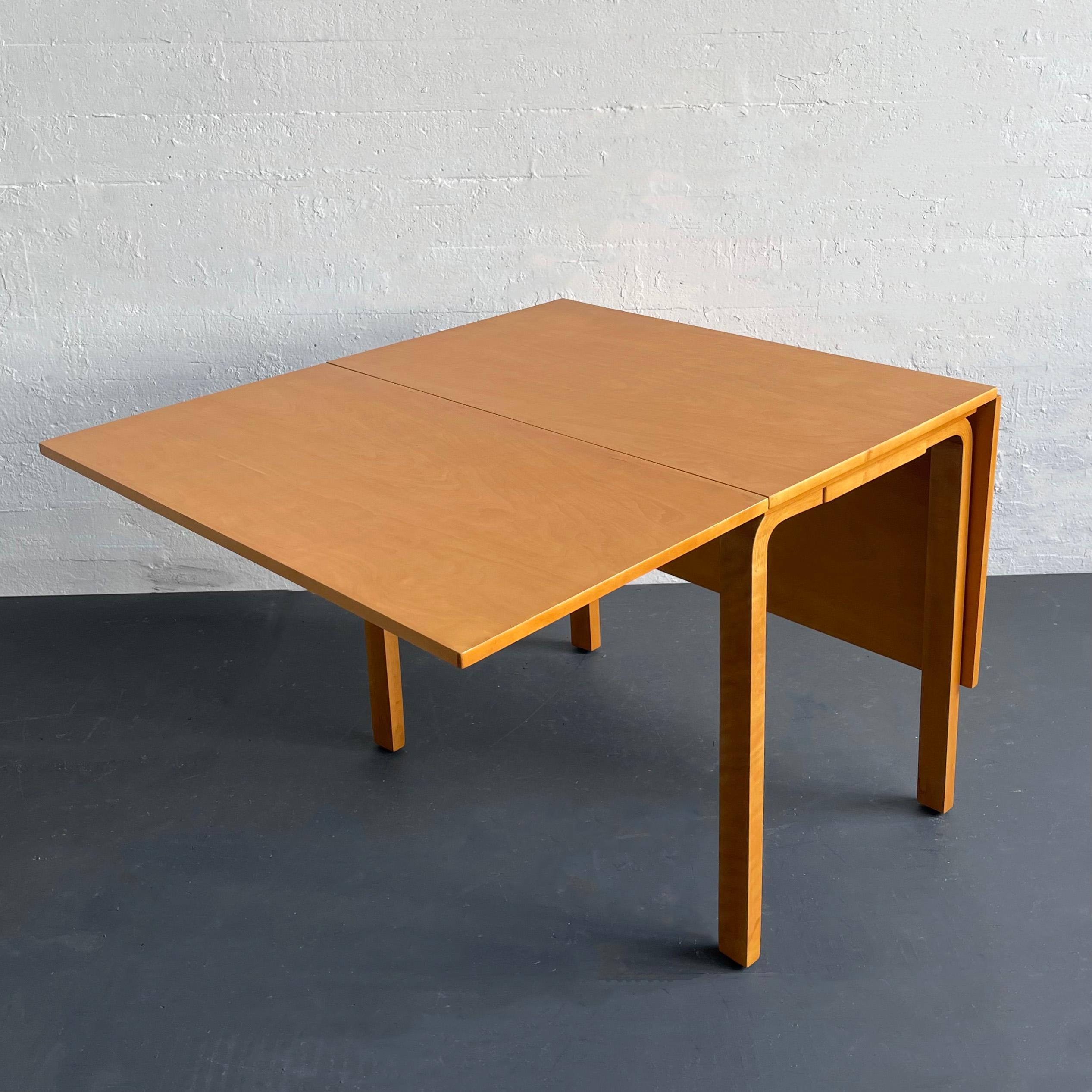20th Century Alvar Aalto For Finsven Birch Drop-Leaf Dining Table For Sale