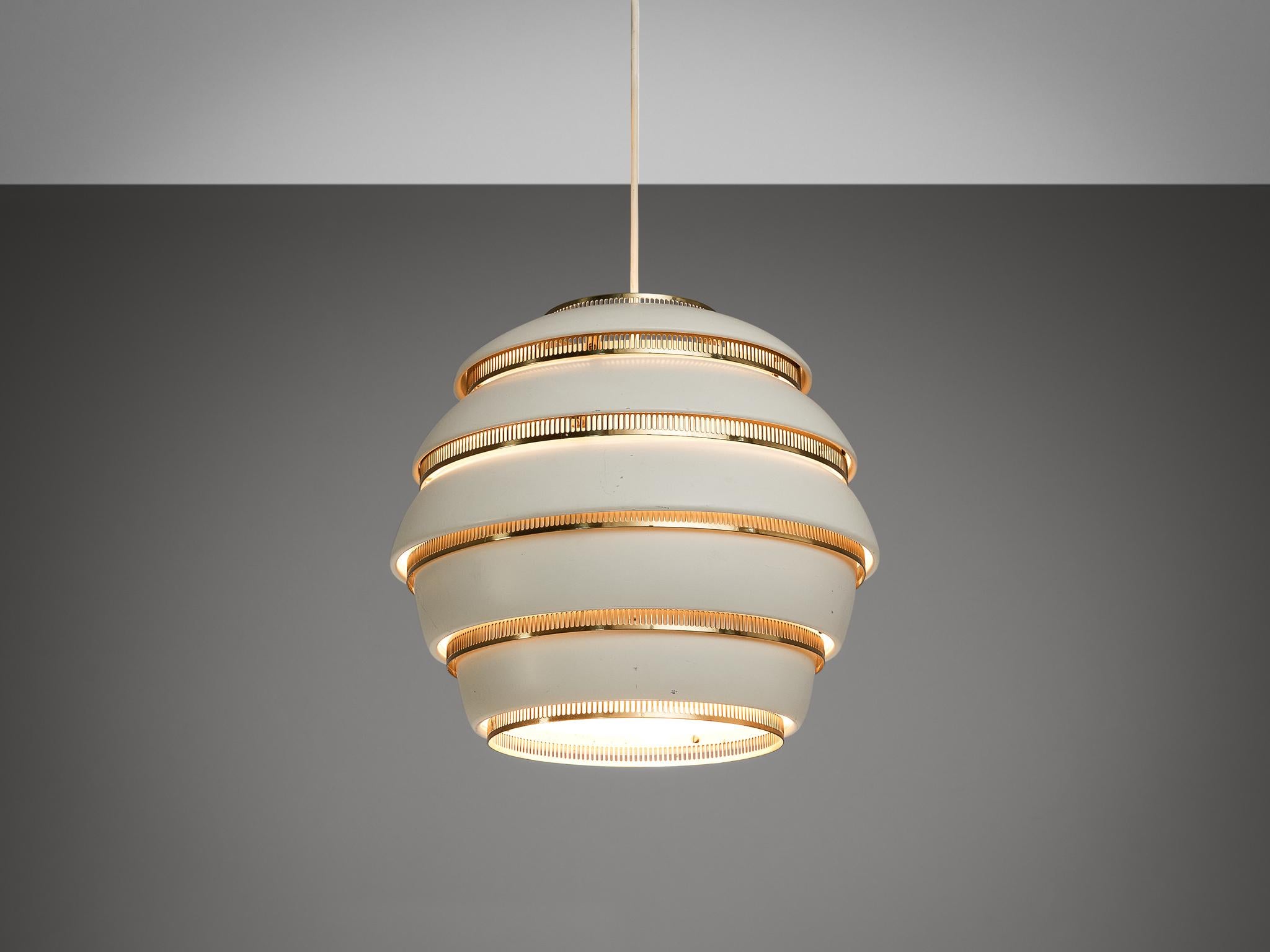 Finnish Alvar Aalto for Valaisinpaja Oy 'Beehive' Pendant Lamp