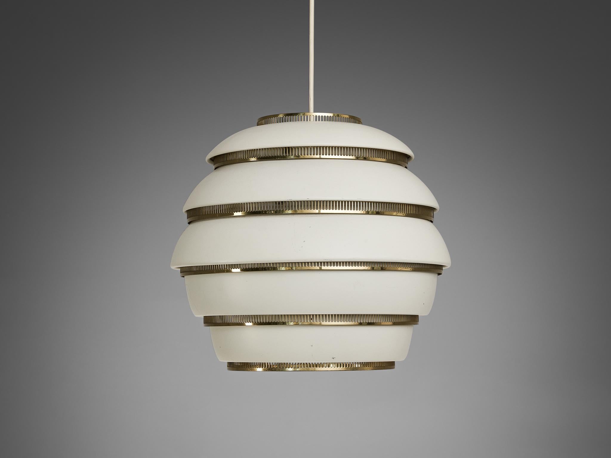 Mid-20th Century Alvar Aalto for Valaisinpaja Oy 'Beehive' Pendant Lamp