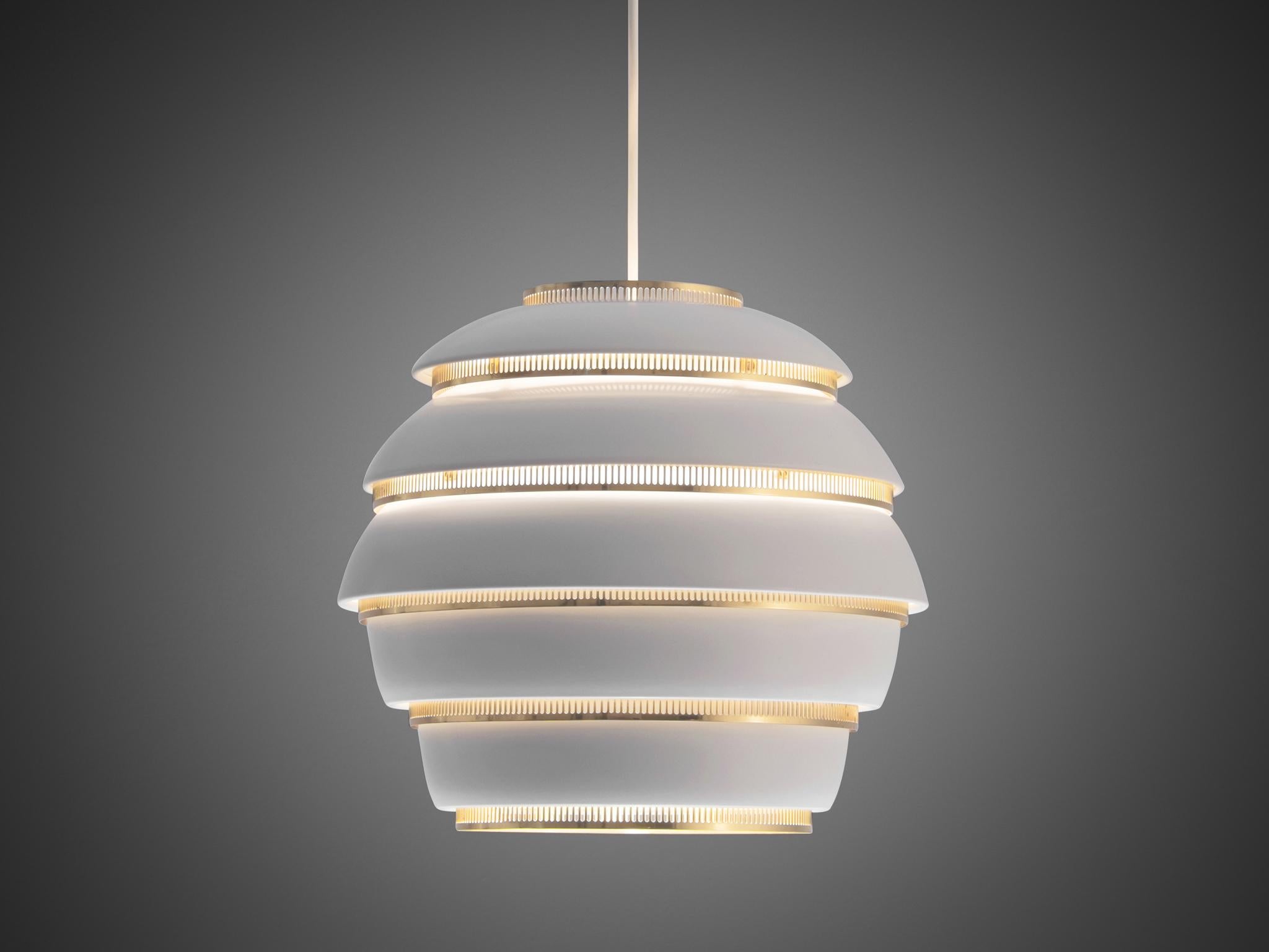 Finnish Alvar Aalto for Valaisinpaja Oy 'Beehive' Pendant Lamps