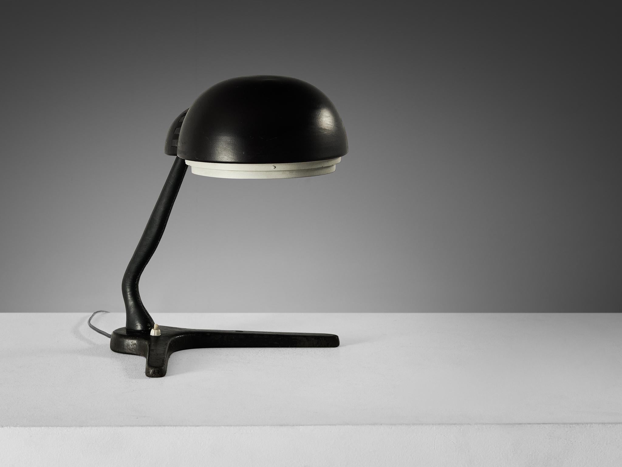 Alvar Aalto for Valaistustyö Ky ‘A704’ Table Lamp in Leather  For Sale 3