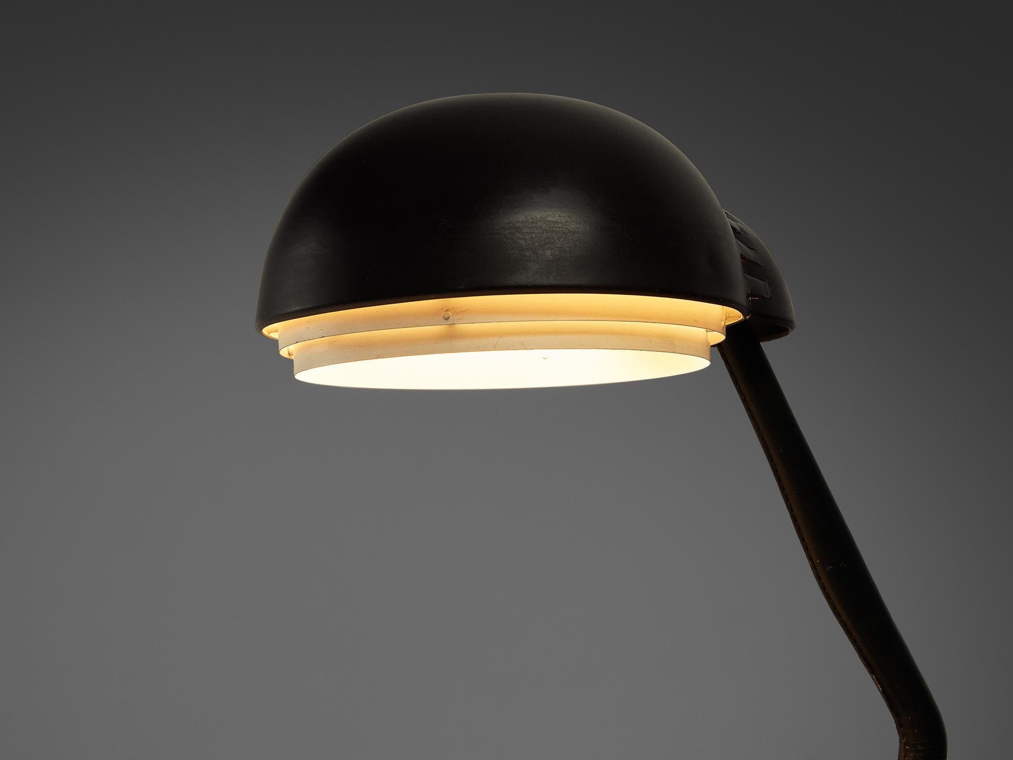 Scandinavian Modern Alvar Aalto for Valaistustyö Ky ‘A704’ Table Lamp in Leather  For Sale
