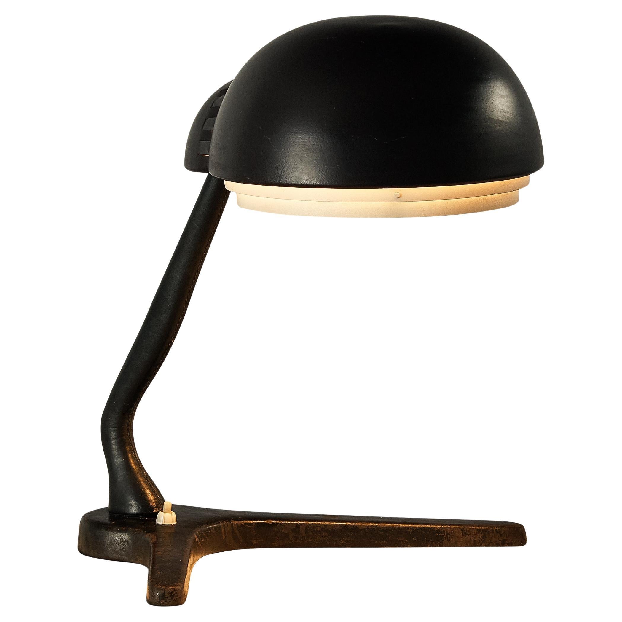 Alvar Aalto for Valaistustyö Ky ‘A704’ Table Lamp in Leather  For Sale