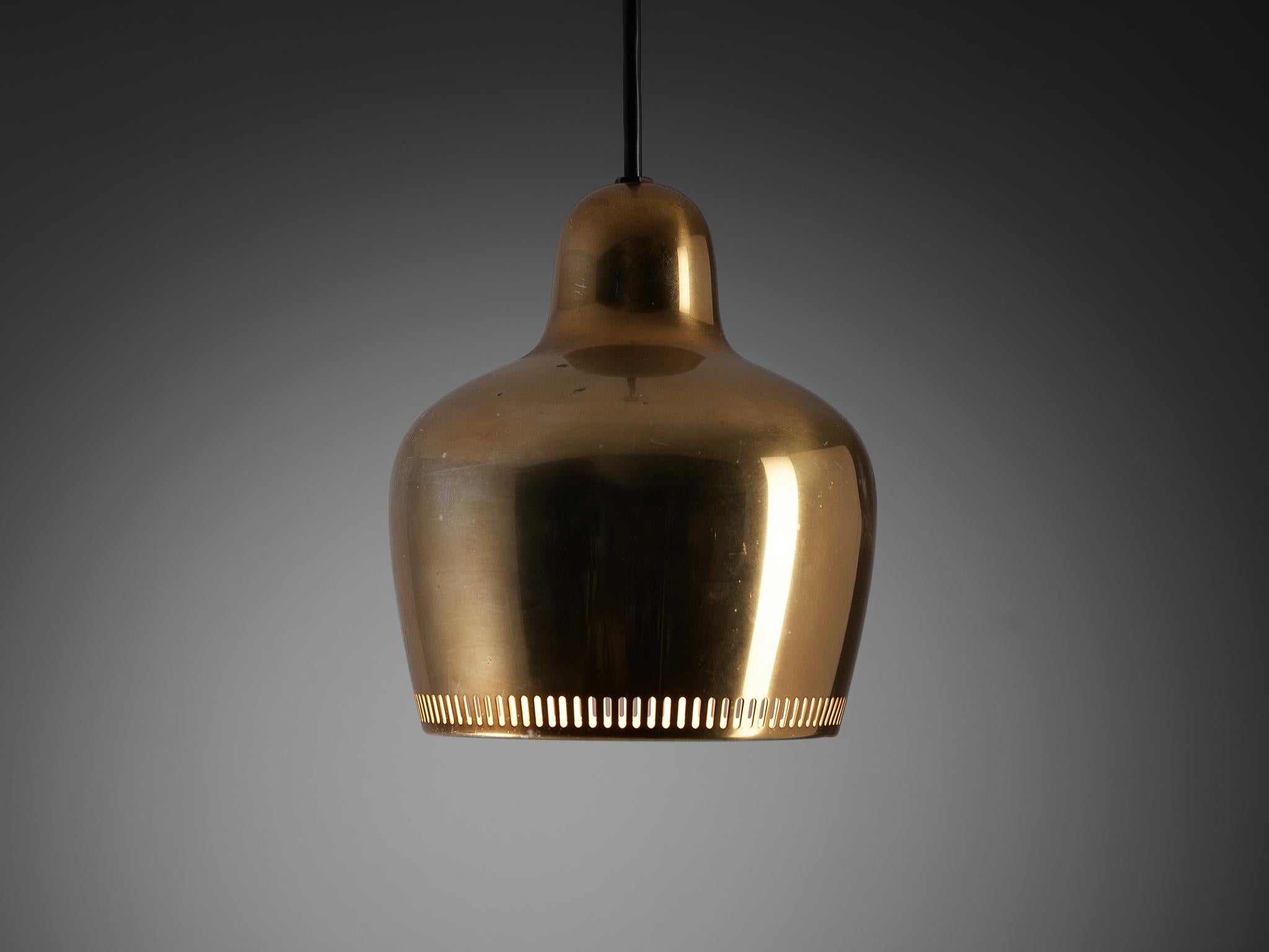 Finnish Alvar Aalto 'Golden Bell' Pendant in Brass