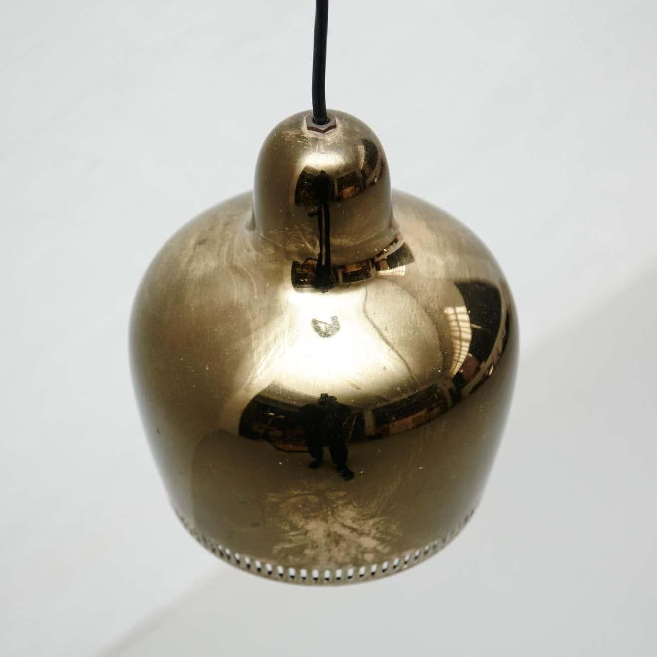 Finnish Alvar Aalto Golden Bell Pendant Lamp, circa 1950 For Sale