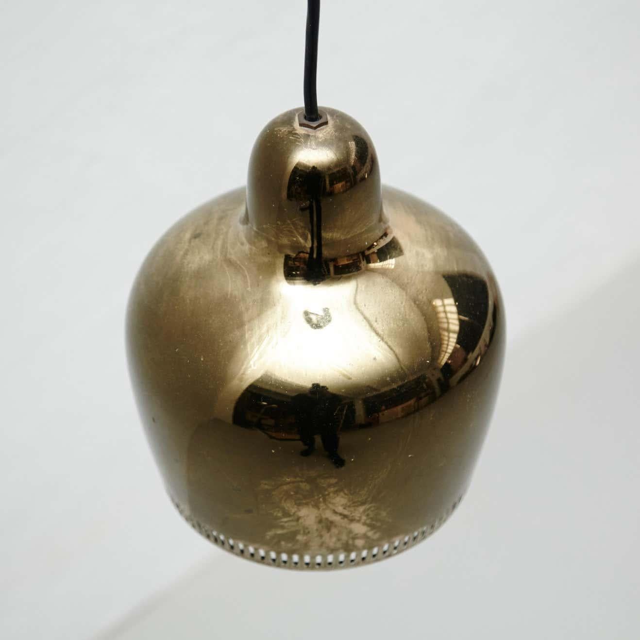 Finnish Alvar Aalto Golden Bell Pendant Lamp, circa 1950