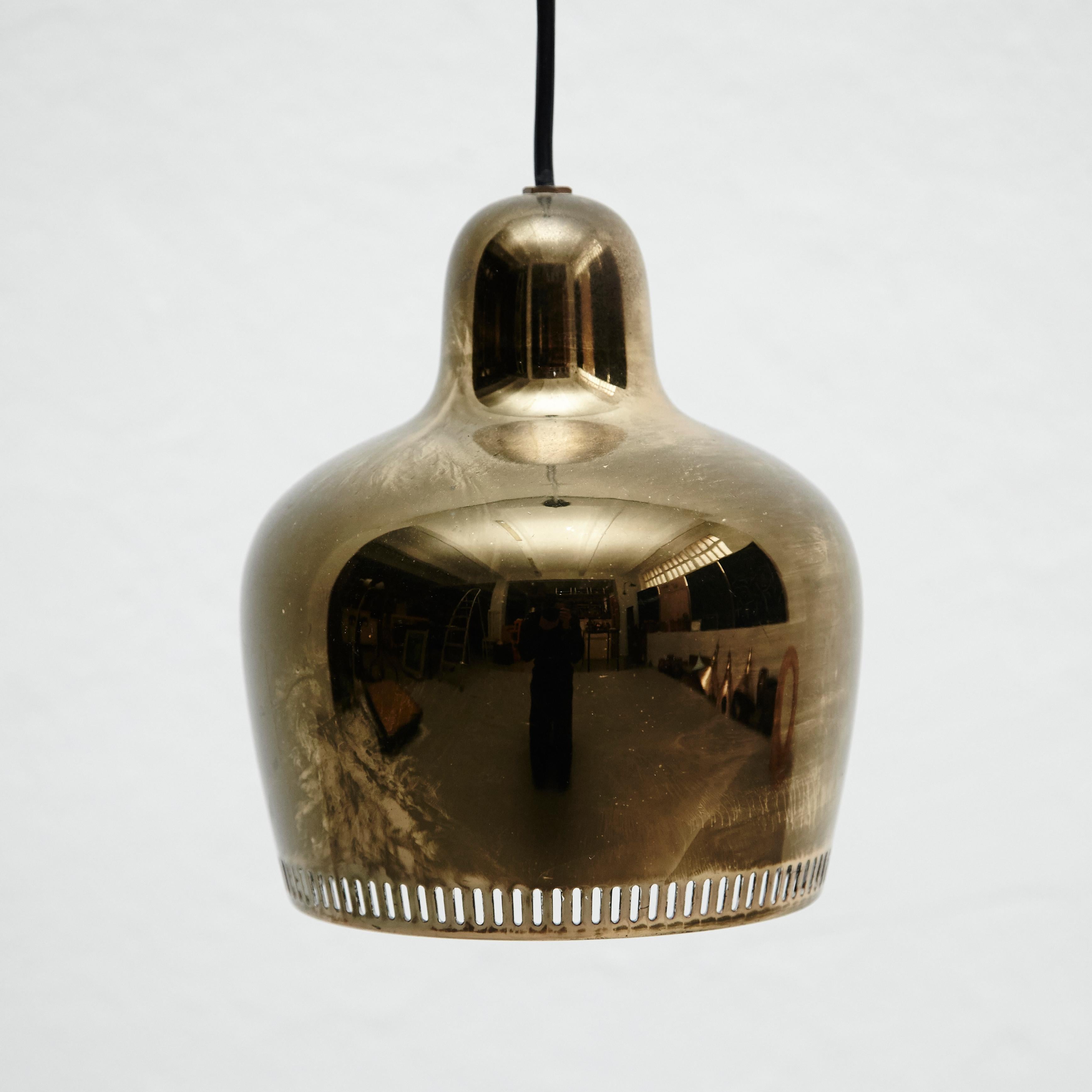 Brass Alvar Aalto Golden Bell Pendant Lamp, circa 1950