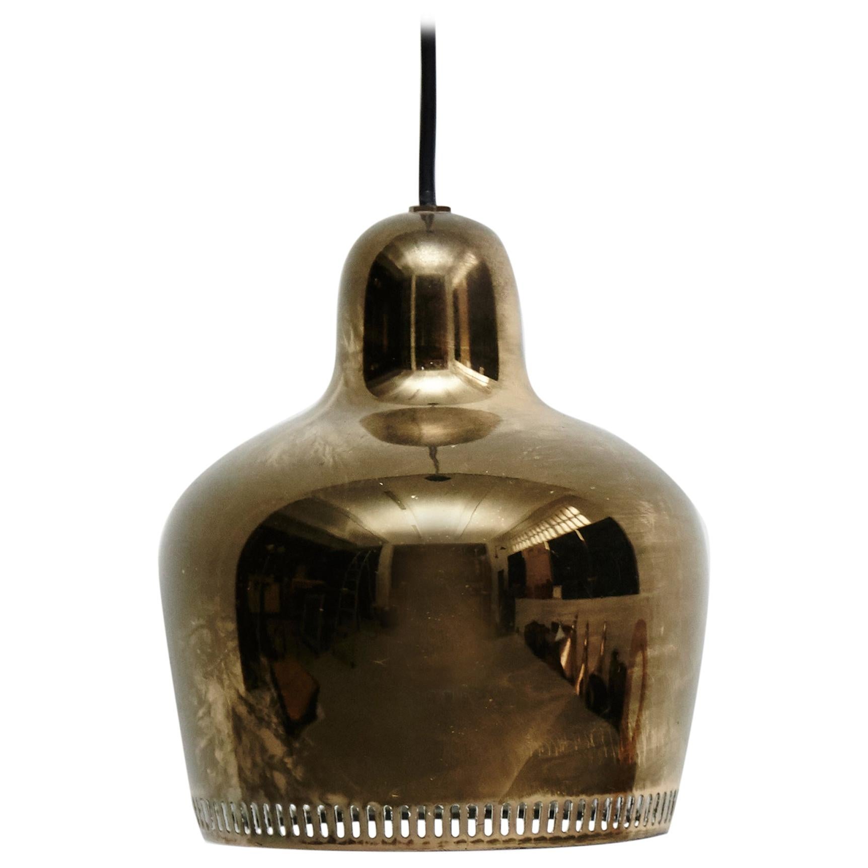 Alvar Aalto Golden Bell Pendant Lamp, circa 1950