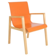 Alvar Aalto Hallway Armchair Model 403 in Birch & Orange, Artek 2008