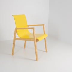 Alvar Aalto Hallway Armchair Model 403 in Birch & Yellow, Artek 2008