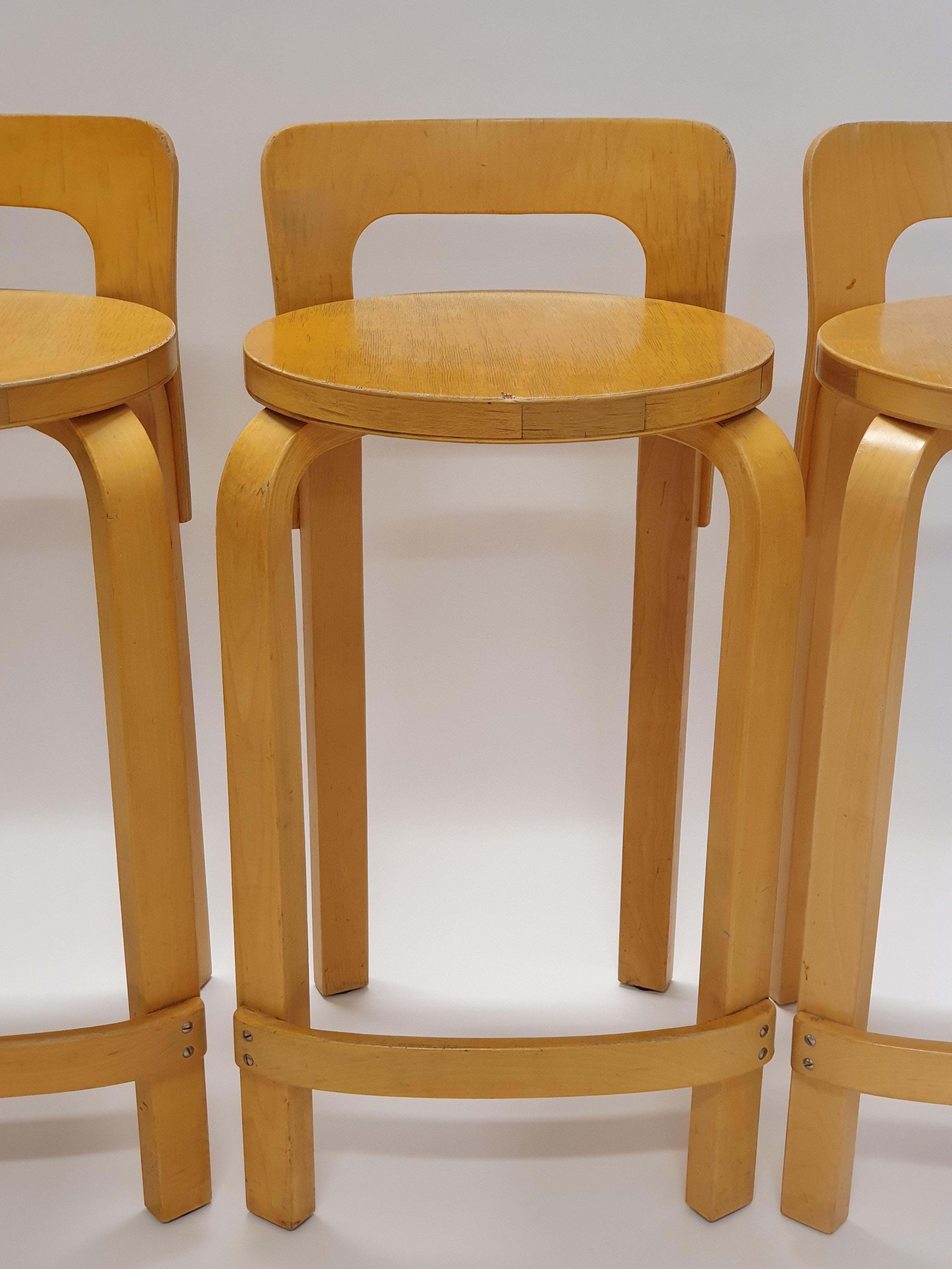Alvar Aalto K65 Taburetes de Artek Años 60 Escandinavo moderno en venta
