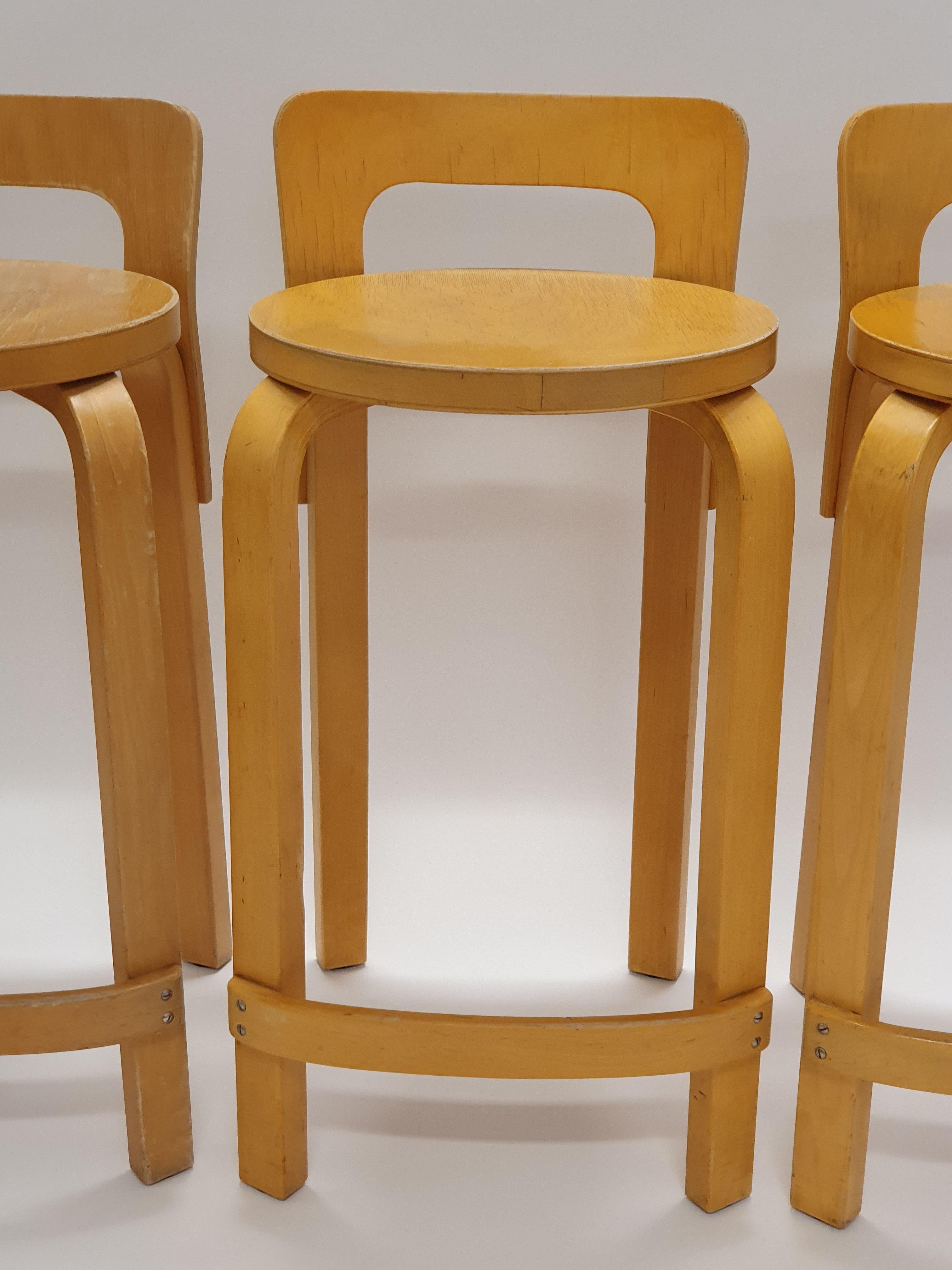 Alvar Aalto K65 Taburetes de Artek Años 60 Finlandés en venta