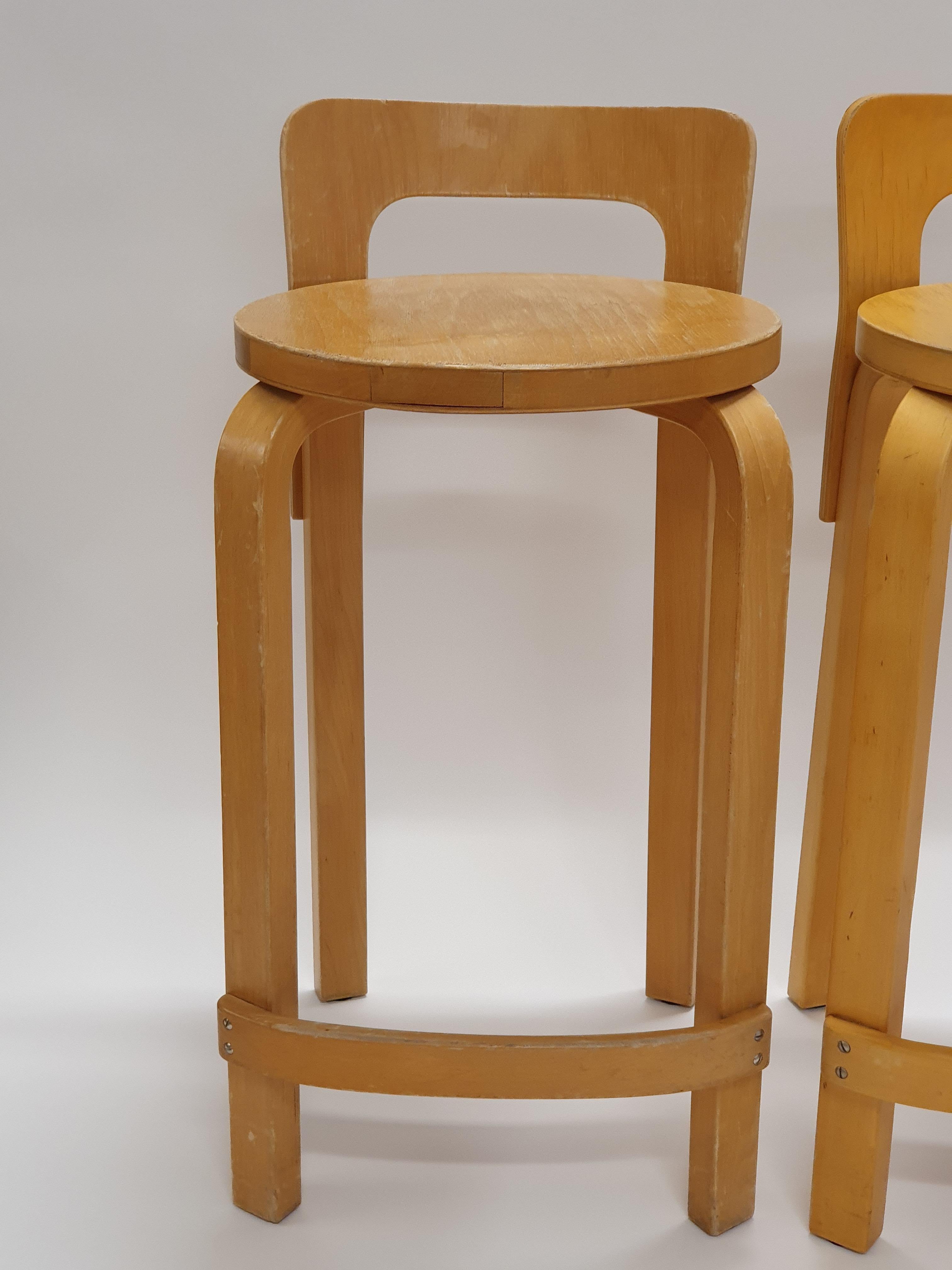 Alvar Aalto K65 Taburetes de Artek Años 60 en Bueno estado para la venta en Espoo, FI