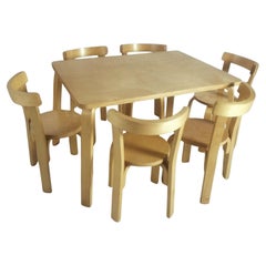 Ensemble de 6 chaises et tables pour enfants Alvar Aalto, Artek 1970
