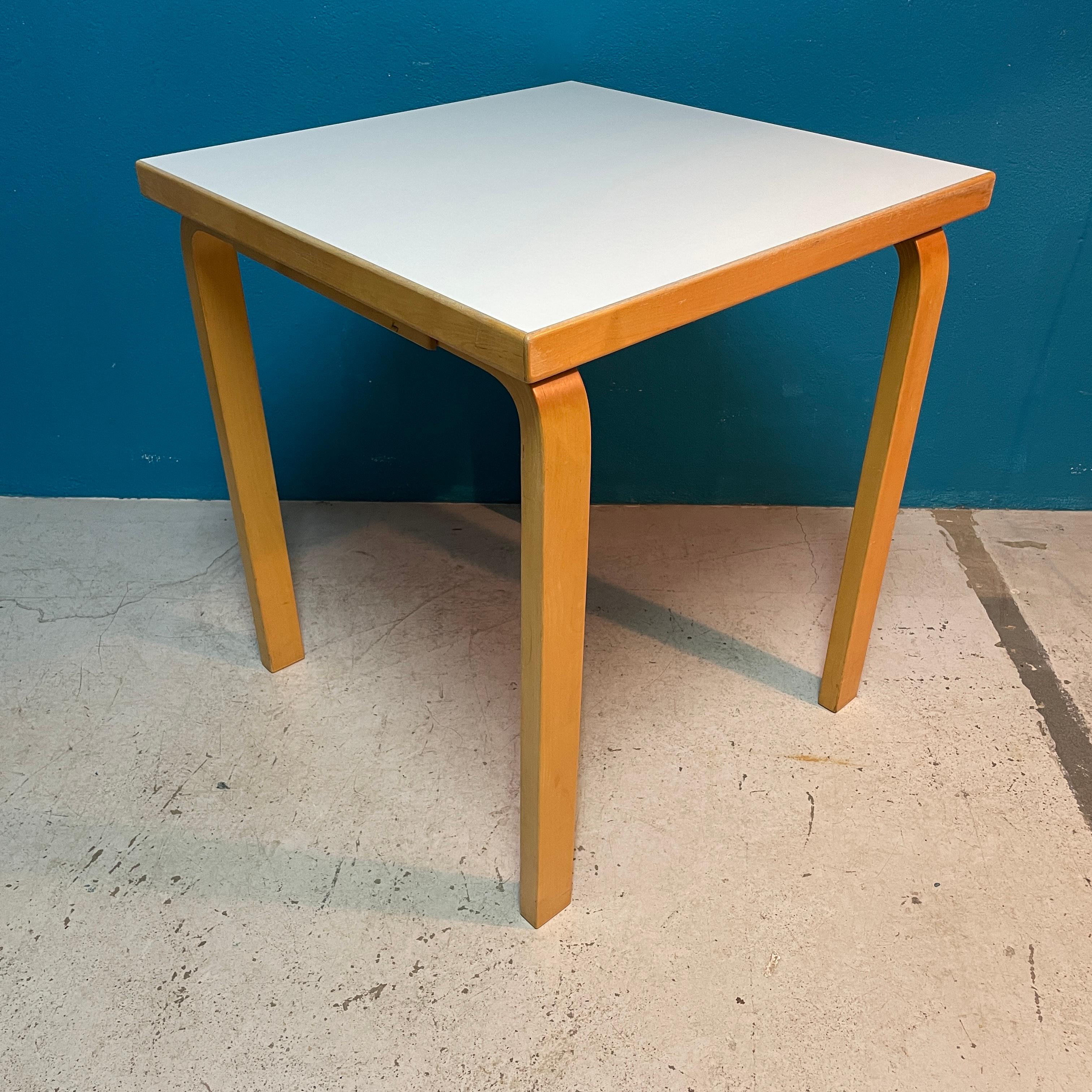 Alvar Aalto L-Leg Table for Artek Finland - Solid Birch & White Laminate Top  3
