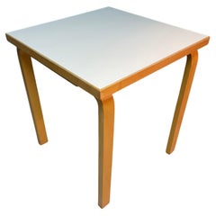 Alvar Aalto L-Leg Table for Artek Finland - Solid Birch & White Laminate Top 
