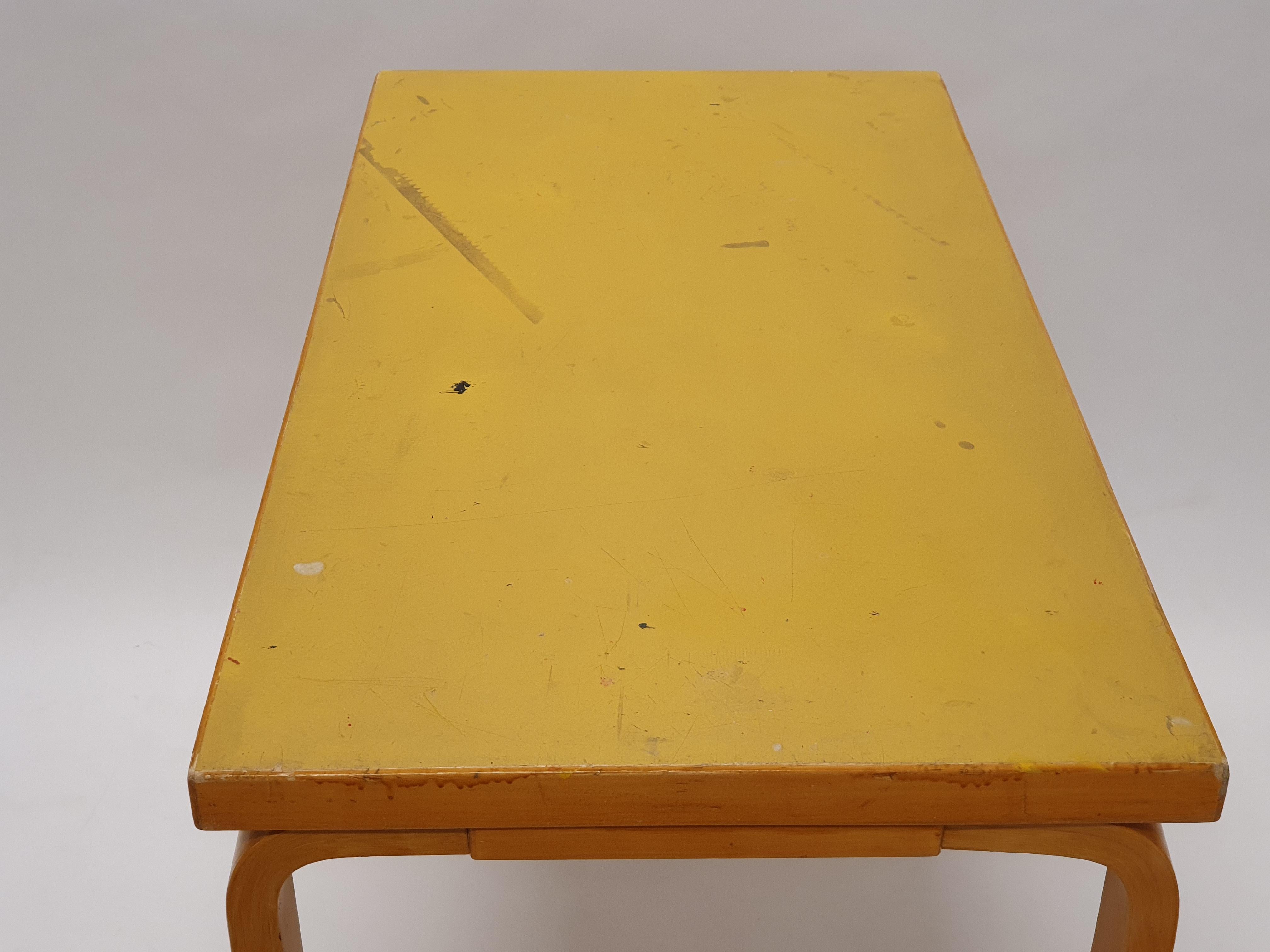 Birch Alvar Aalto L-Legged Table by Artek 1960s For Sale