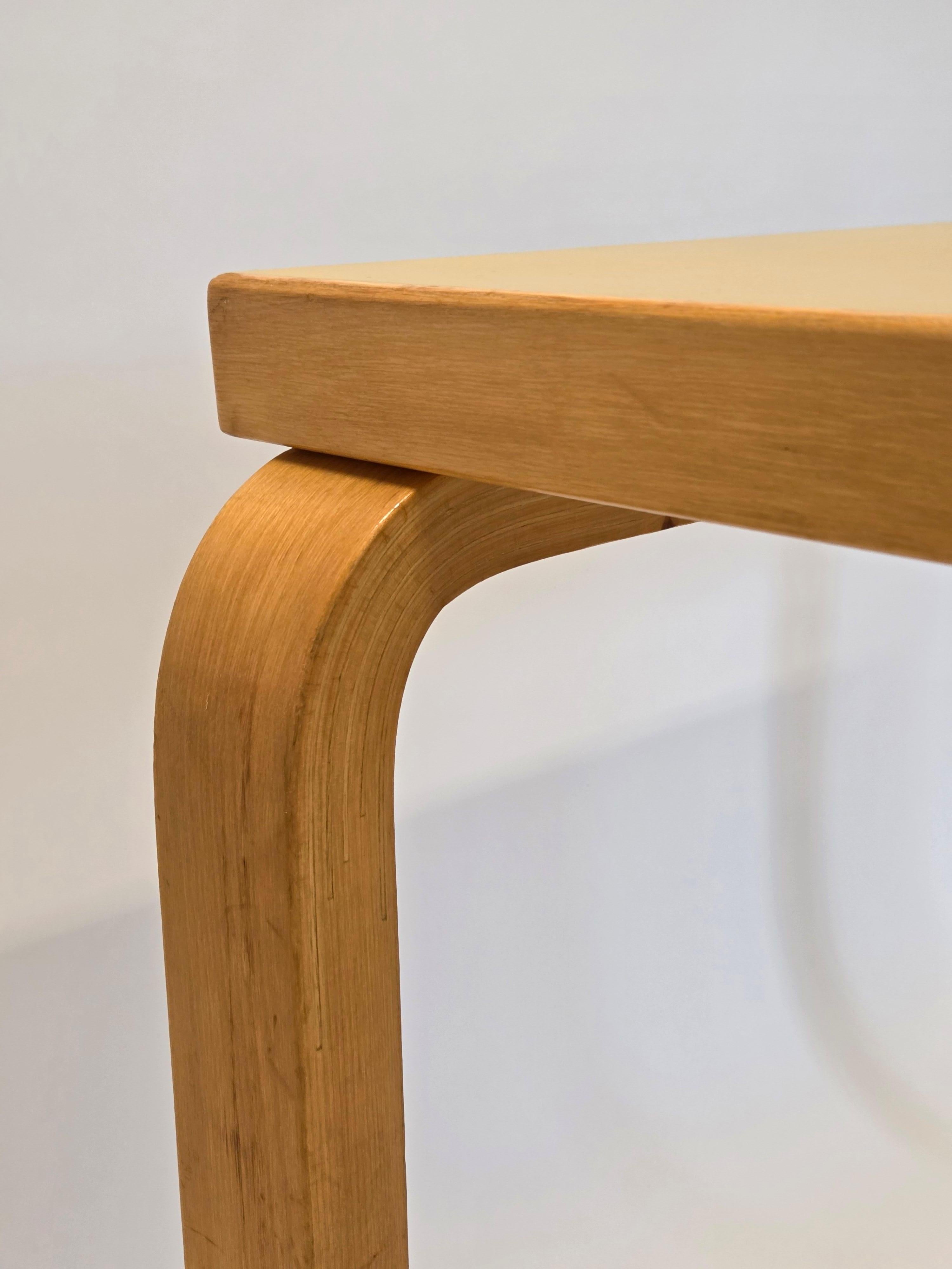 Birch Alvar Aalto L-Legged Table by Artek 1960s