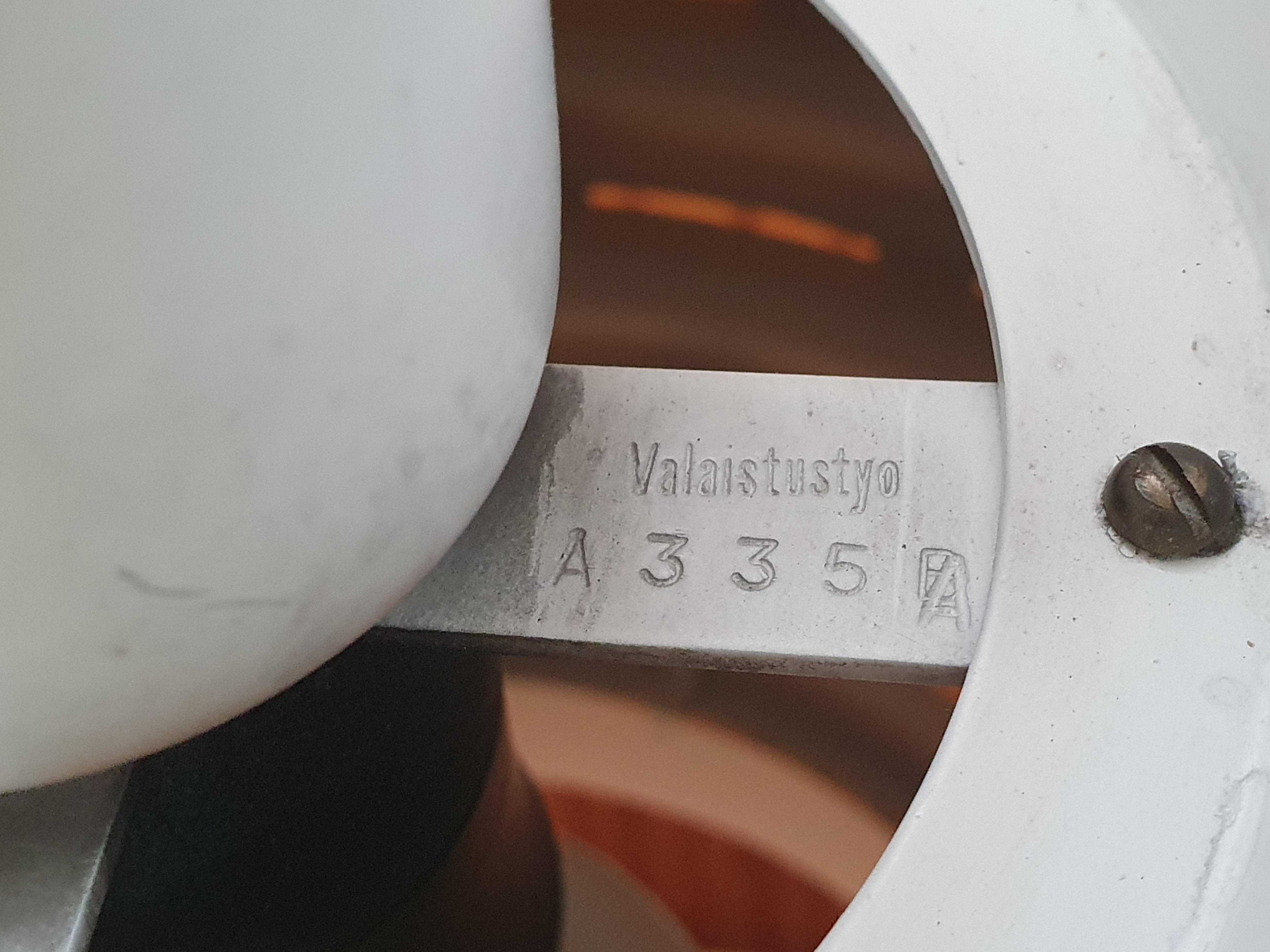Metal Alvar Aalto Lamp A335A by Valaistustyö For Sale