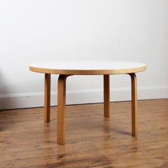 Alvar Aalto large coffee low table, Artek c. 1970s, birch & white laminate top