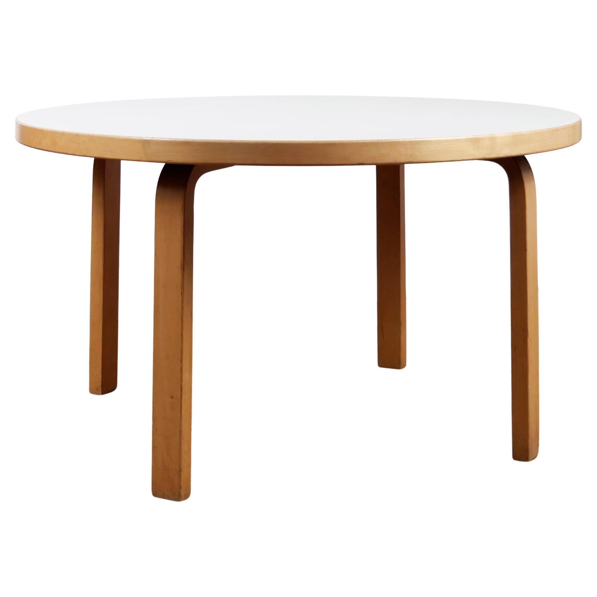 Alvar Aalto large coffee low table, Artek c. 1970s, birch & white laminate top