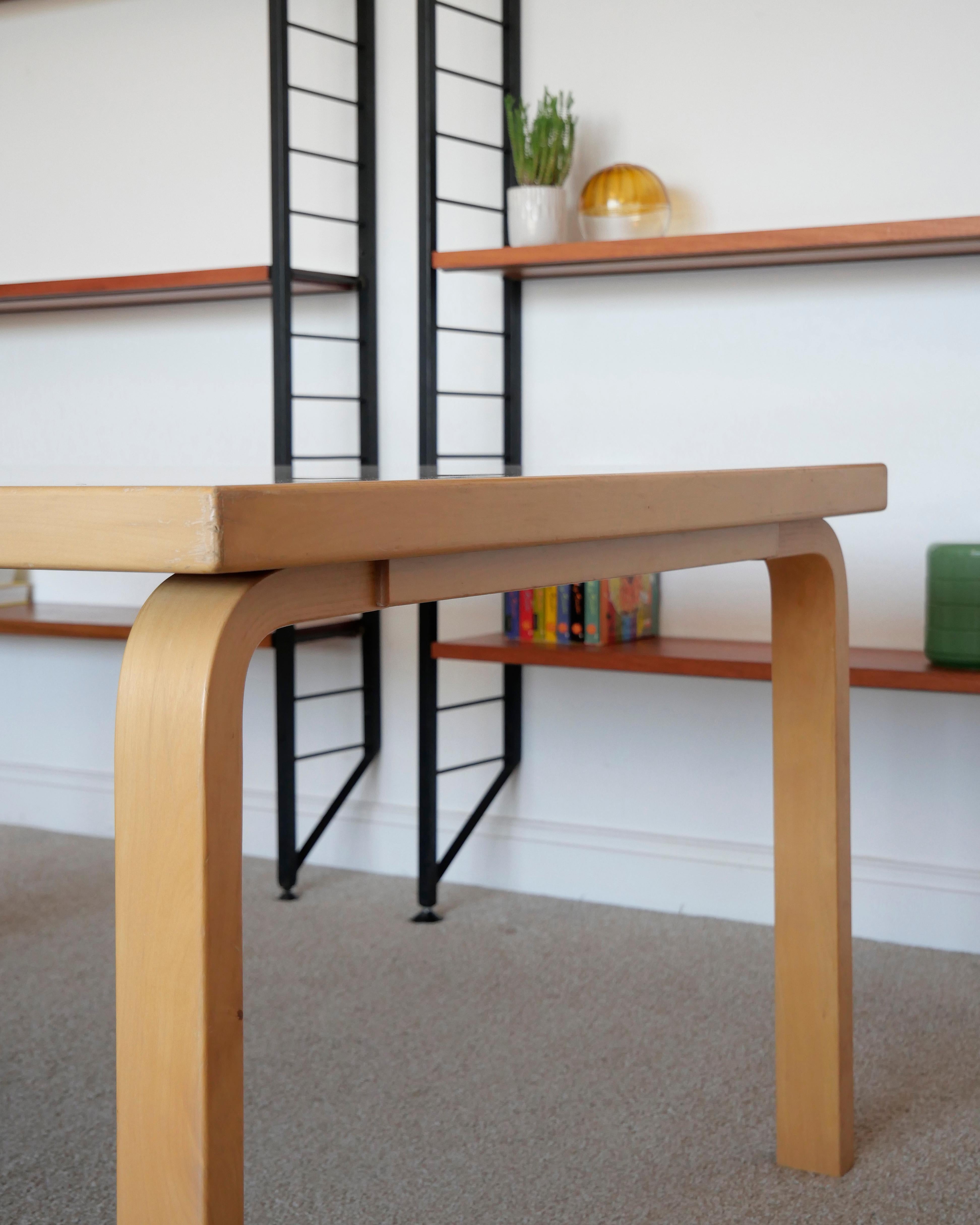 Alvar Aalto large coffee low table, Artek c 1970s, birch with white laminate top For Sale 3