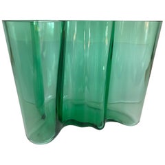 Vintage Alvar Aalto Large Savoy Vase in Emerald Green for Iittala