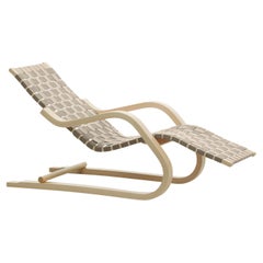 Alvar Aalto Loungesessel '43' 1937 aus Birke und Natur / Schwarzes Leinen Webbing