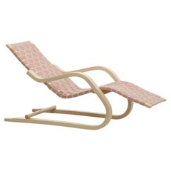 Alvar Aalto Lounge Chair '43' 1937 in Birch and Naturel / Red Linen Webbing