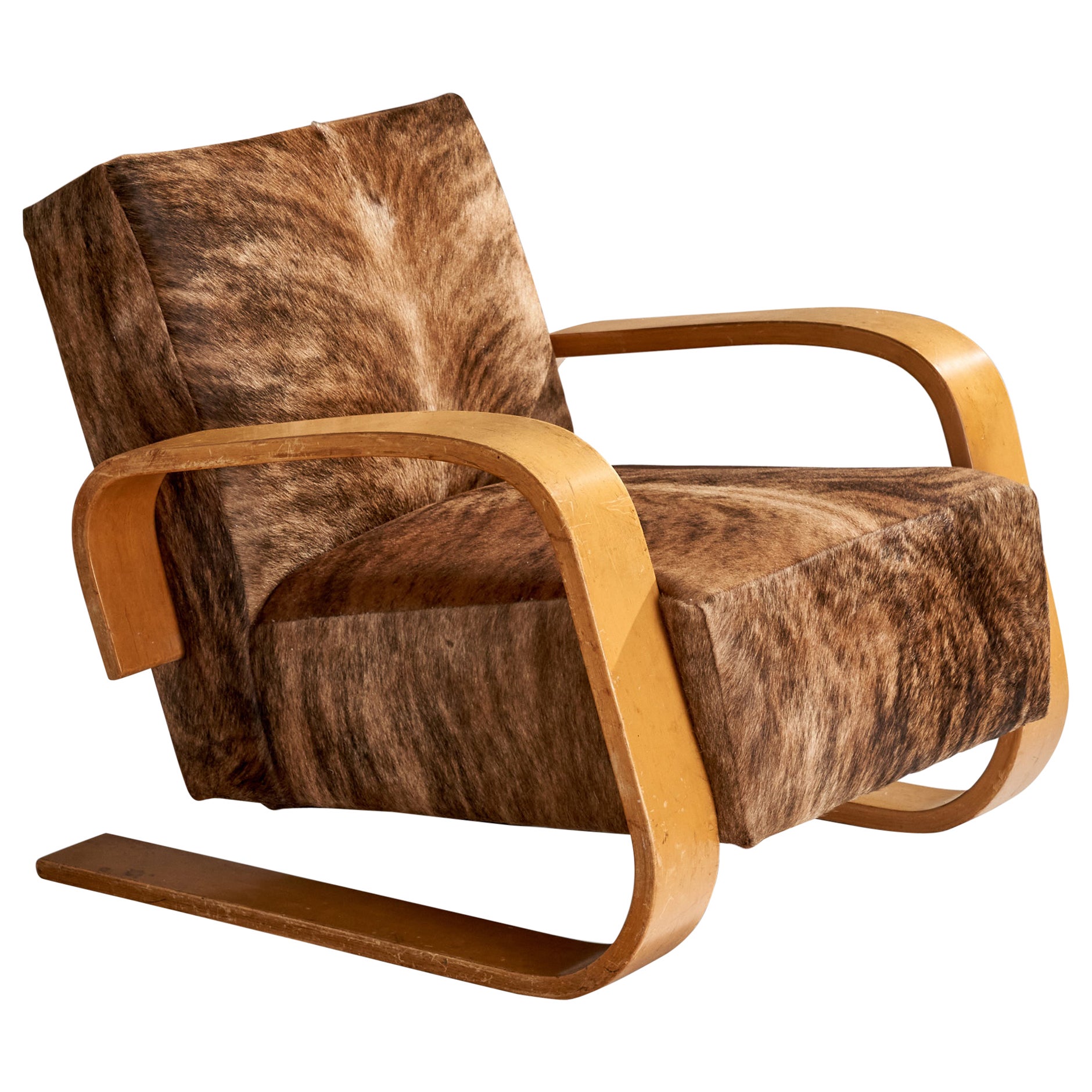 Alvar Aalto, Lounge Chair, Birch, Cowhide, Finland, 1940