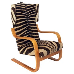 Alvar Aalto Lounge Chair in Zebra Hide