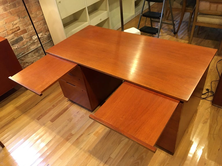 Alvar Aalto Mahogany Desk for Artek with Drawers and Pull Out Work