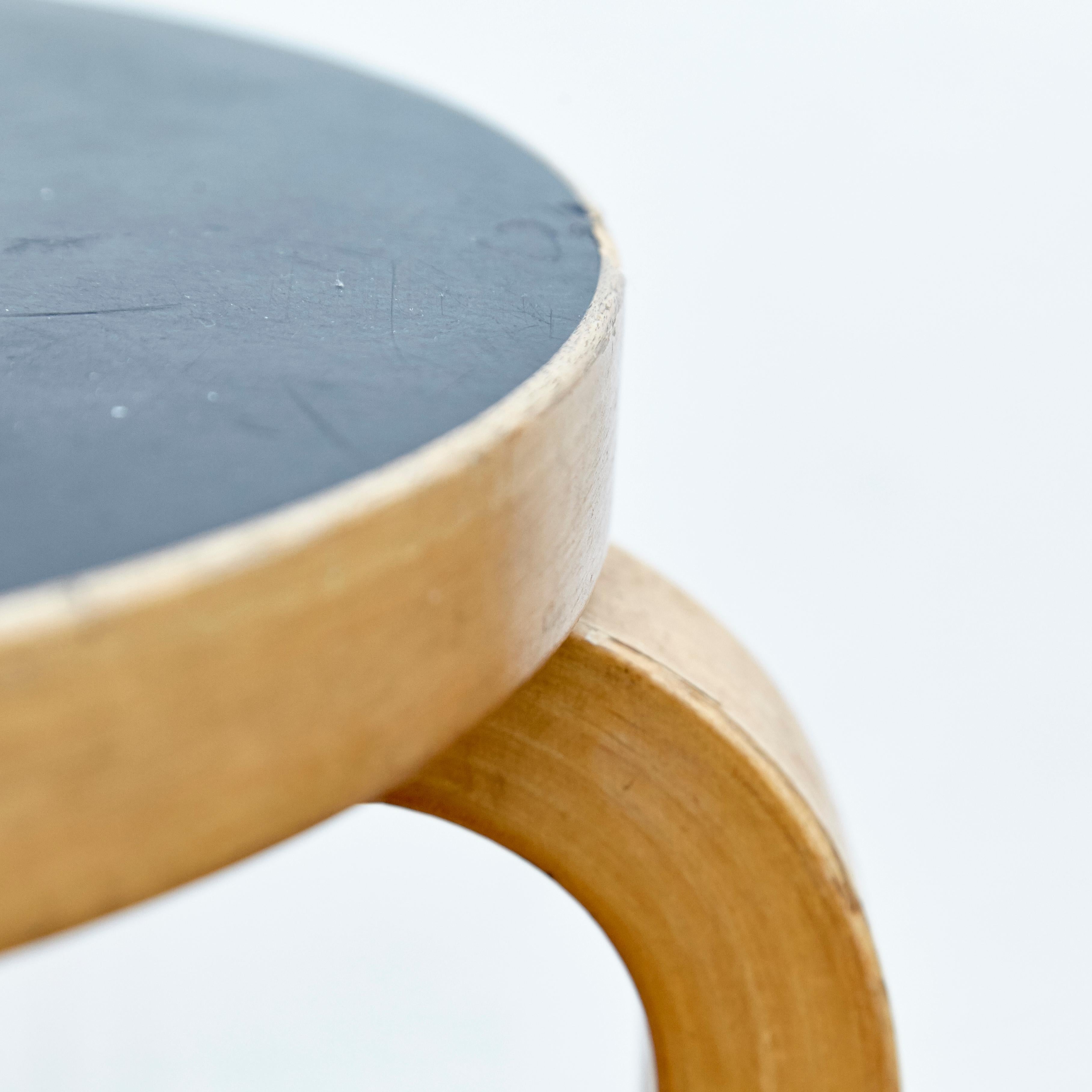 Mid-20th Century Alvar Aalto, Mid-Century Modern, Bentwood and Linoleum Top Stool