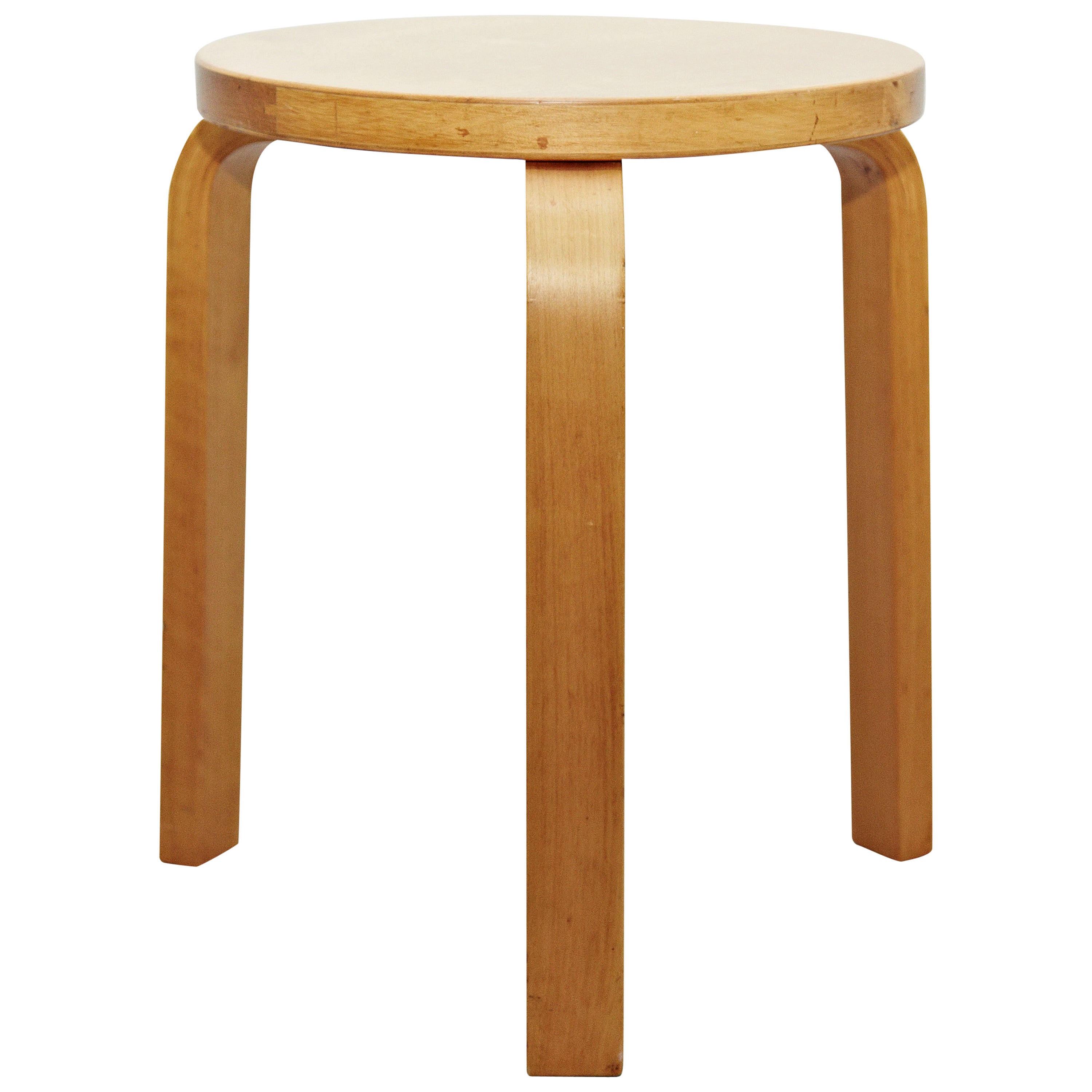 Spanish Alvar Aalto Mid-Century Modern Wood Stool for Artek, circa 1960